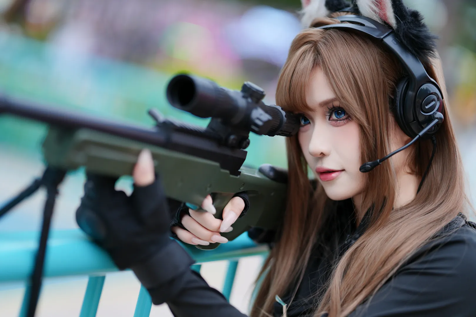 コスプレ, 二次元撮影, 獣耳娘, 戦術人形, タクティカル装備 - 1枚目