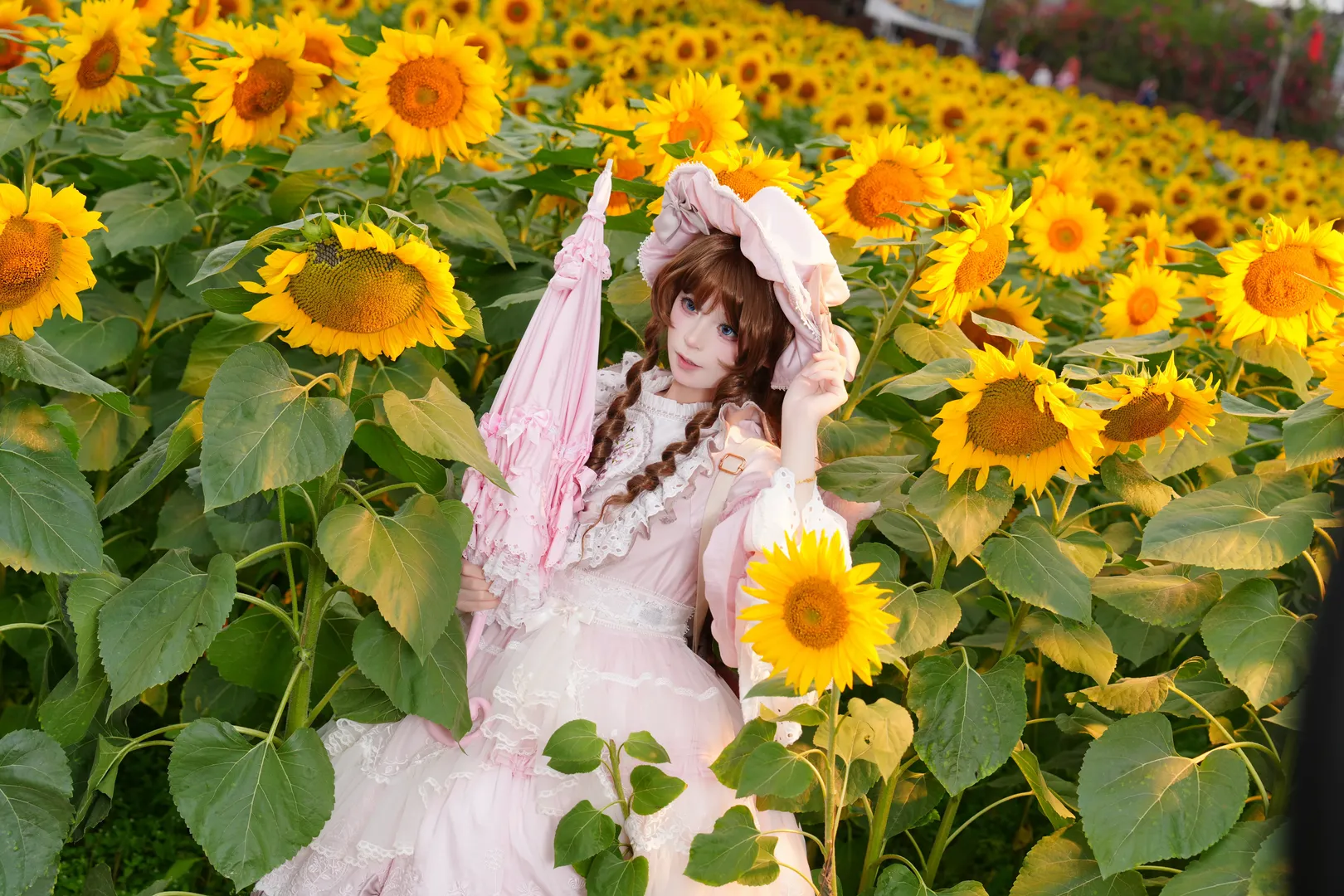 少女感, コスプレシェア, ロリコーデ, ひまわりポートレート, 四季の花 - 1枚目