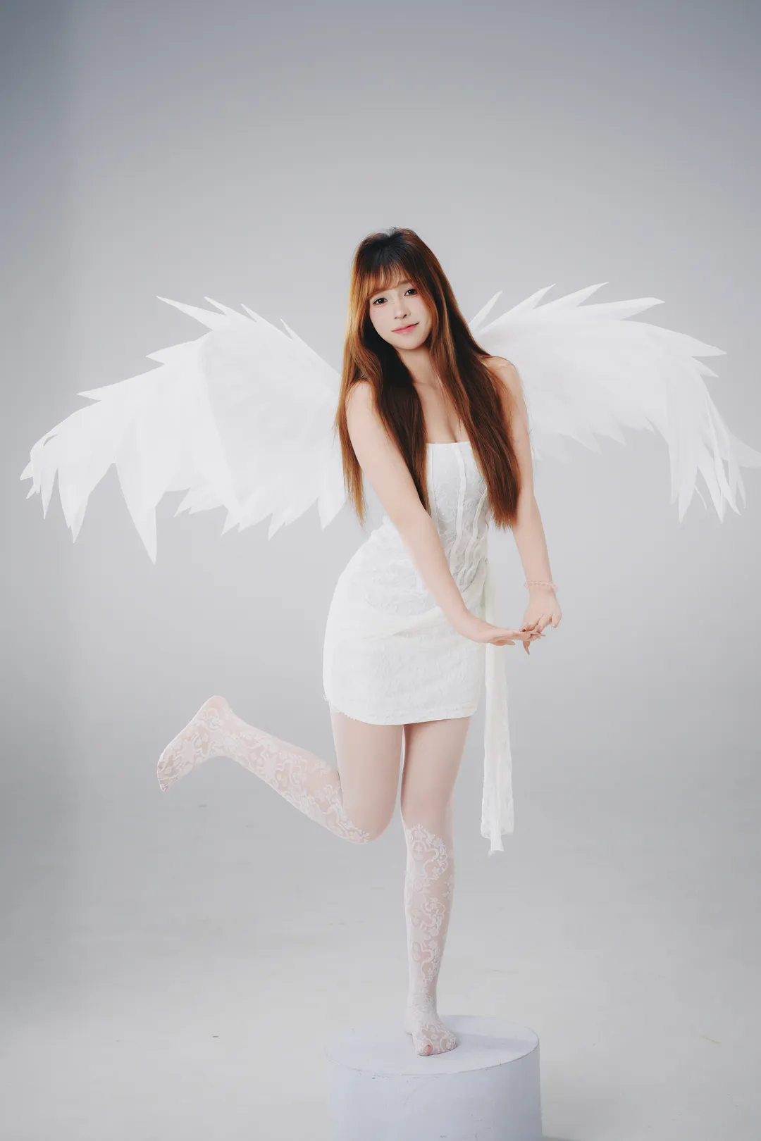 白棚摄影, 天使造型, 天使cosplay, 蕾丝穿搭, 翅膀写真 - 第1张