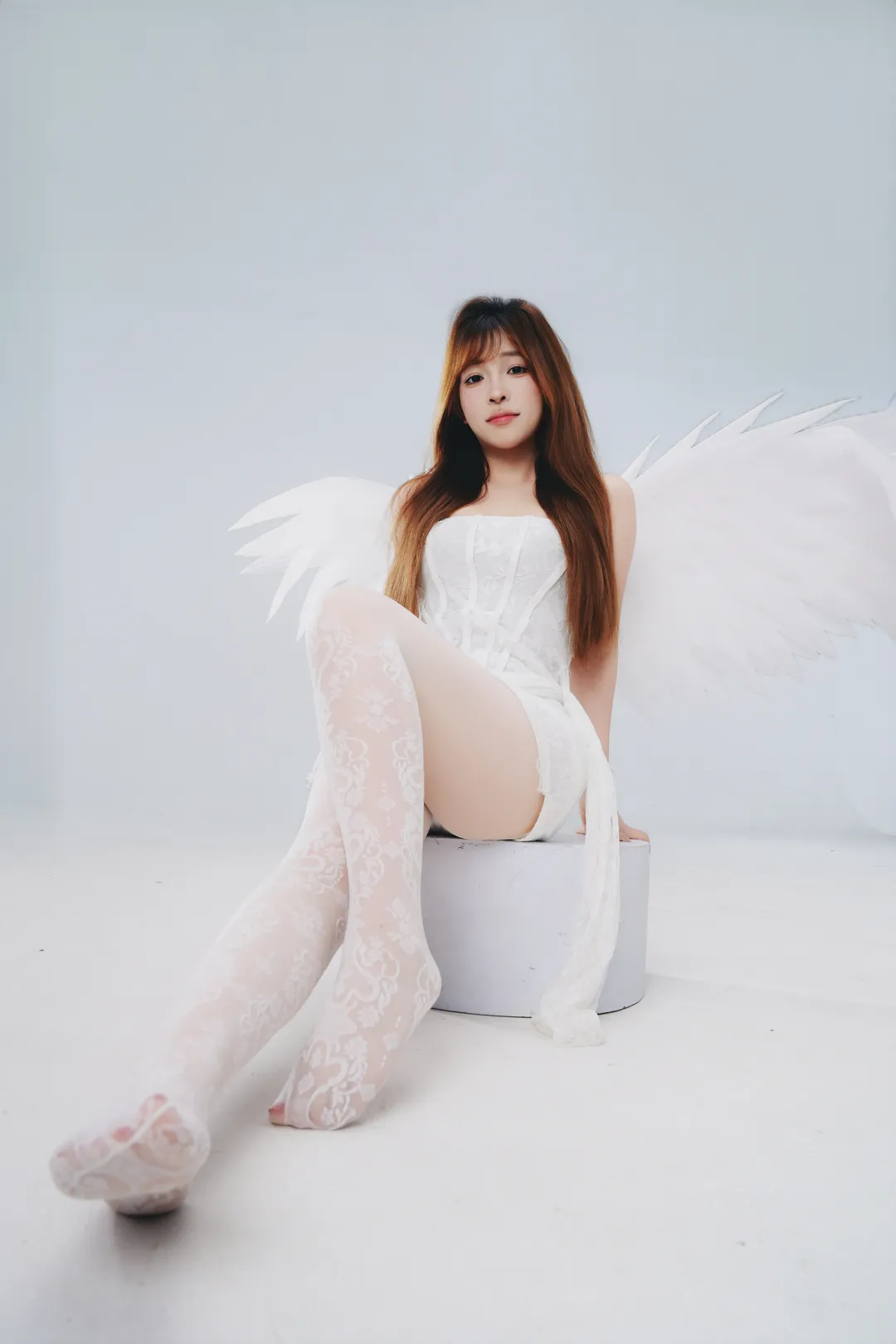 白棚摄影, 天使造型, 天使cosplay, 蕾丝穿搭, 翅膀写真 - 第10张