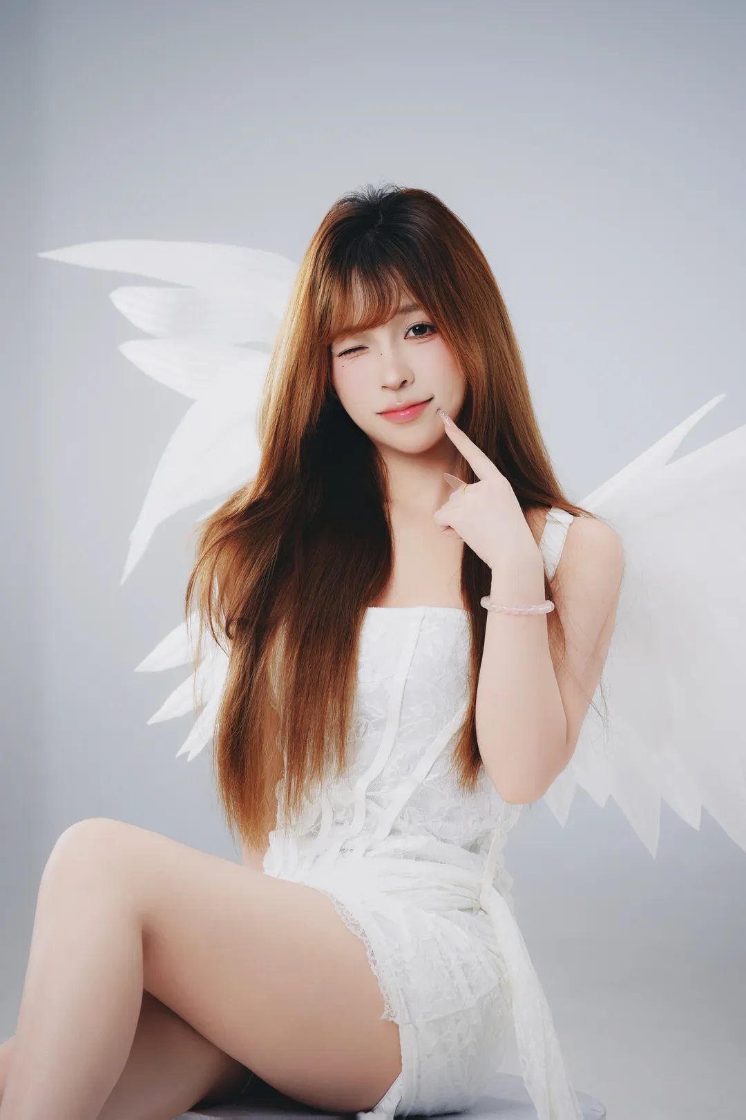 白棚摄影, 天使造型, 天使cosplay, 蕾丝穿搭, 翅膀写真 - 第11张