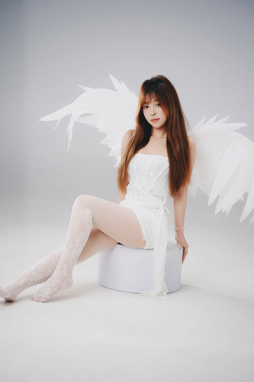 白棚摄影, 天使造型, 天使cosplay, 蕾丝穿搭, 翅膀写真 - 第6张