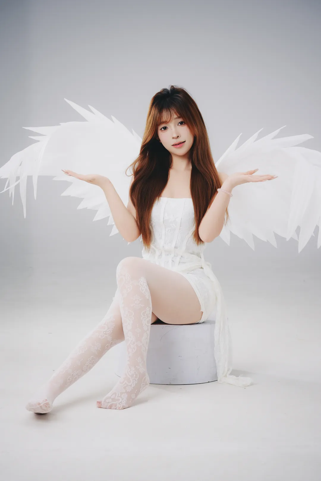 白棚摄影, 天使造型, 天使cosplay, 蕾丝穿搭, 翅膀写真 - 第9张