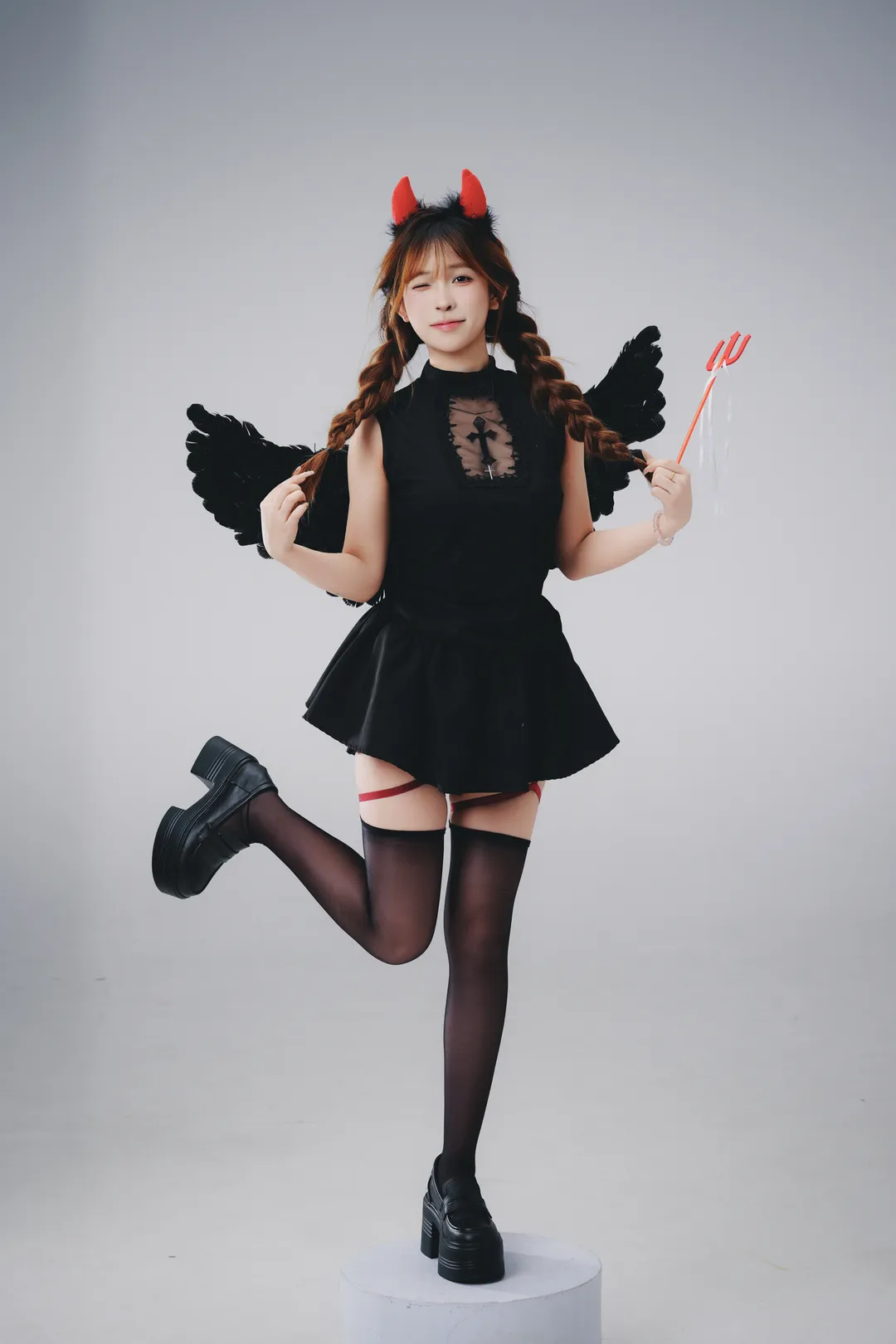 cosplay摄影, 万圣节穿搭, 小恶魔cosplay, 暗黑甜美风, 黑色丝袜穿搭 - 第12张