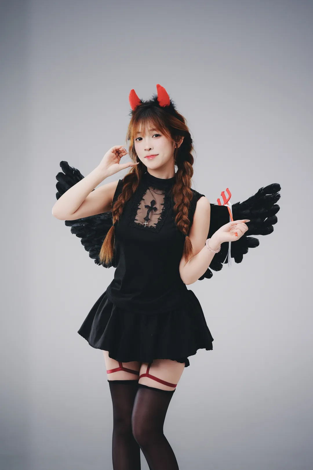 cosplay摄影, 万圣节穿搭, 小恶魔cosplay, 暗黑甜美风, 黑色丝袜穿搭 - 第8张