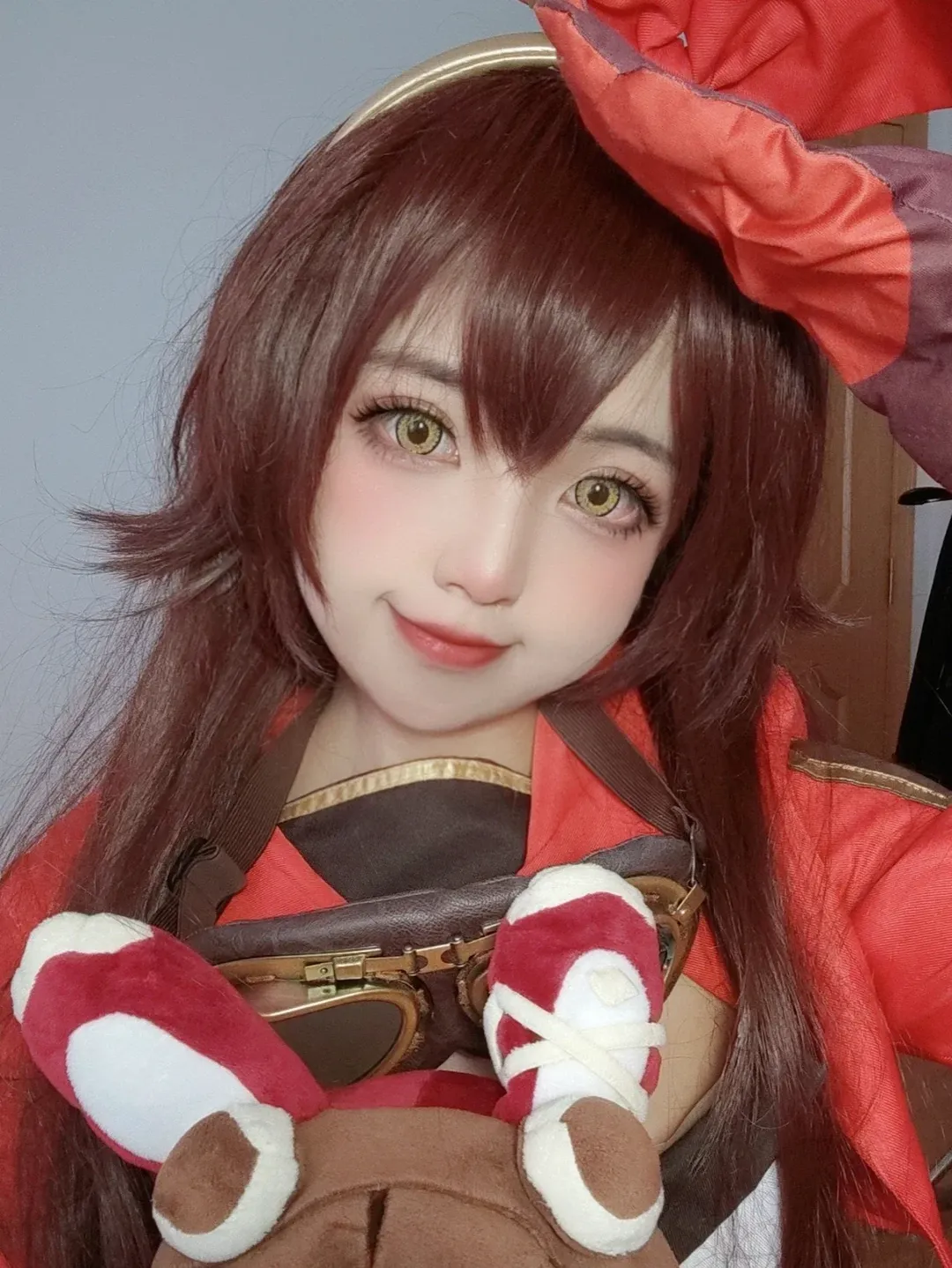 原神, cosplay妆容, 安柏cos, 护目镜搭配, 二次元美瞳 - 第1张