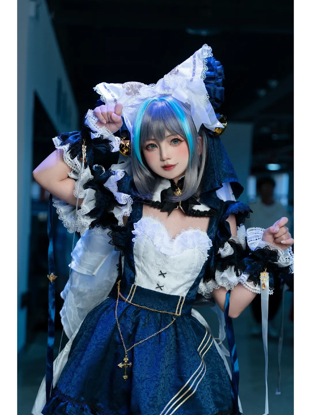 cosplay, 漫展返图, 蓝白女仆装, coser穿搭, 昆明漫展 - 第1张