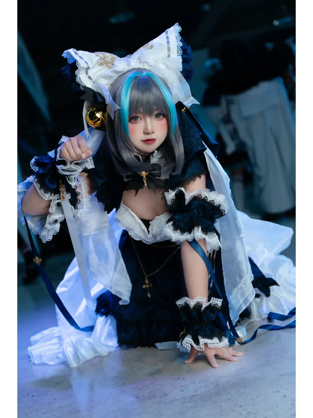 cosplay, 漫展返图, 蓝白女仆装, coser穿搭, 昆明漫展 - 第2张