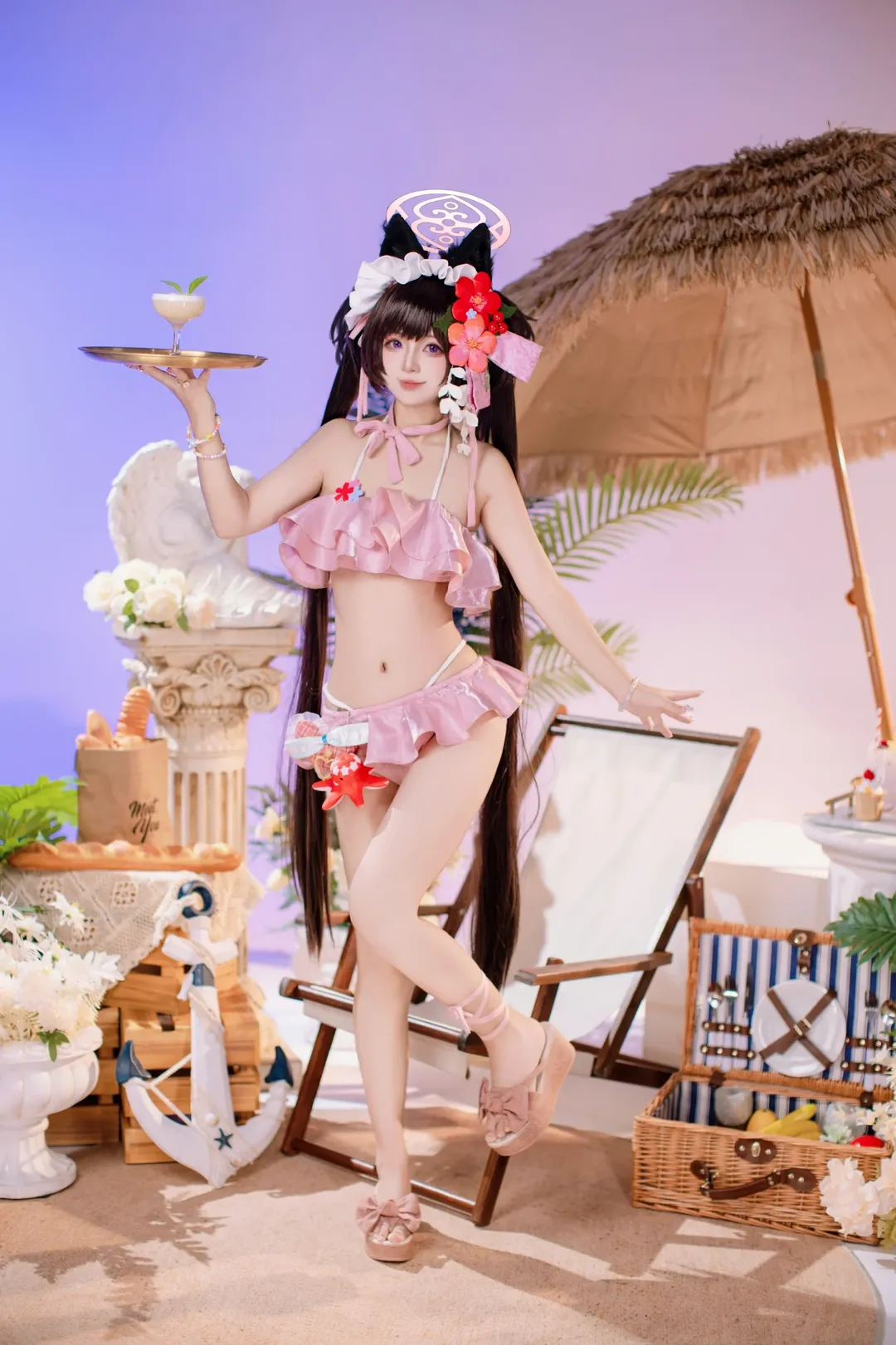 cosplay, 蔚蓝档案, 夏日写真, 河和静子cos, 泳装摄影