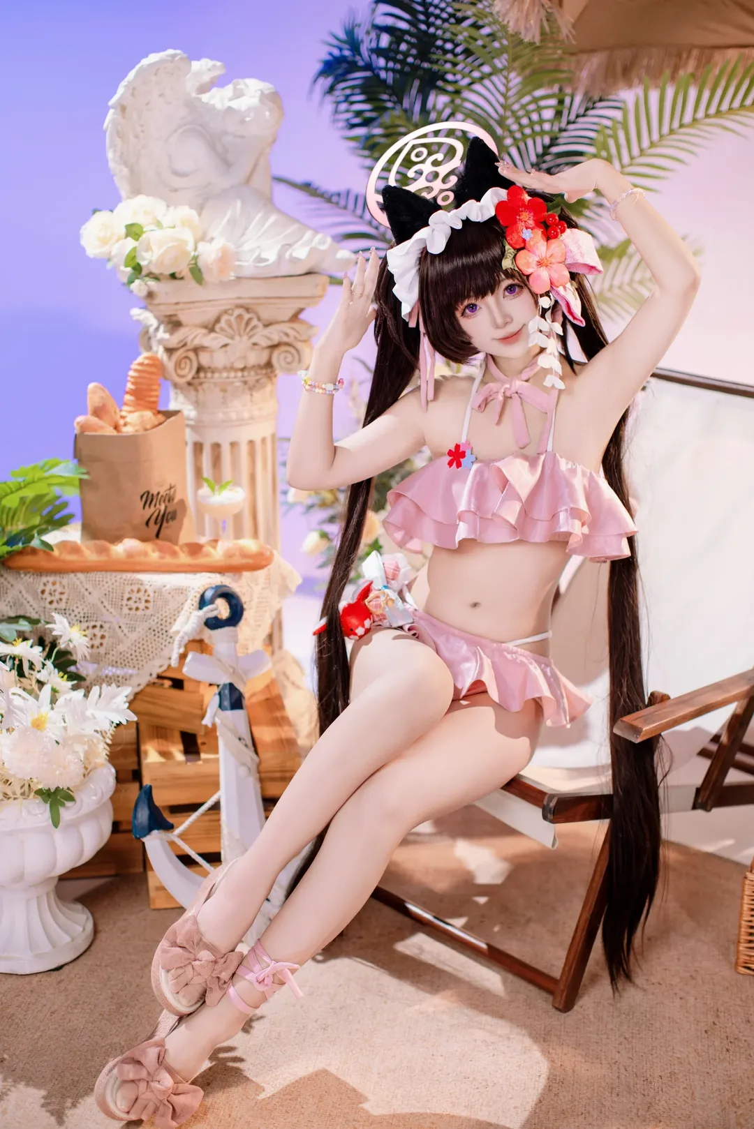cosplay, 蔚蓝档案, 夏日写真, 河和静子cos, 泳装摄影 - 第2张