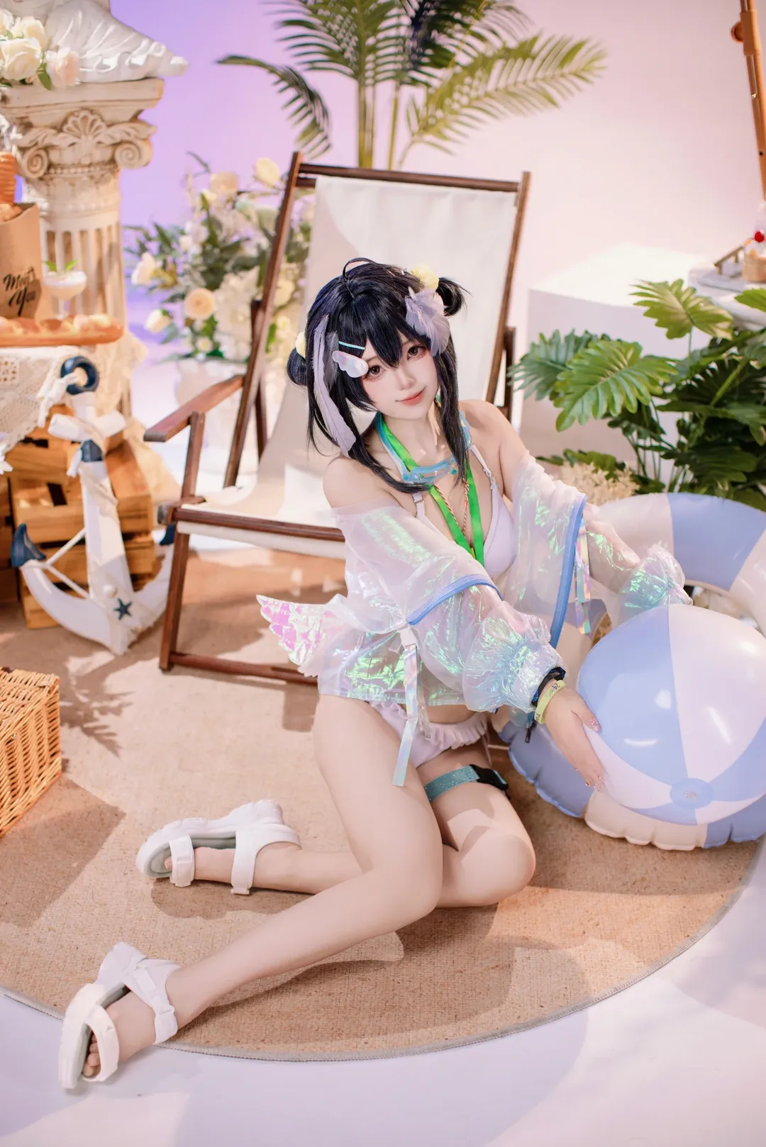 二次元, cosplay, 泳装, 明日方舟, 羽毛笔cos - 第1张