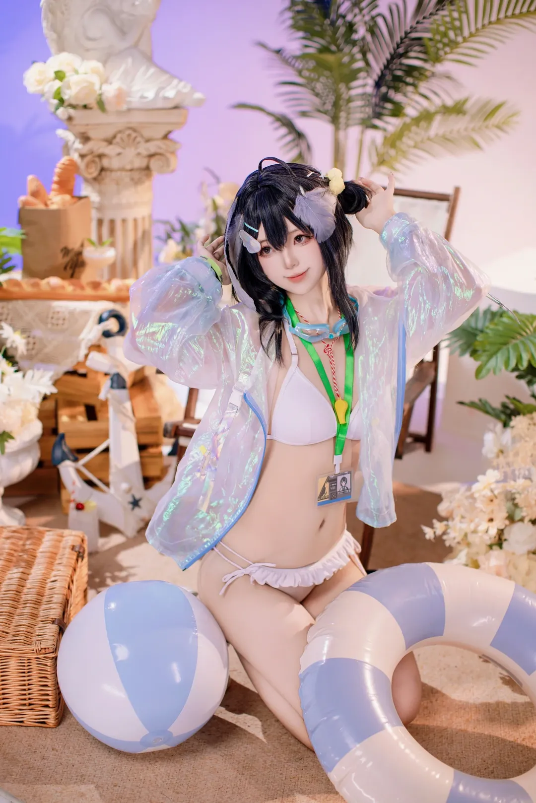 二次元, cosplay, 泳装, 明日方舟, 羽毛笔cos