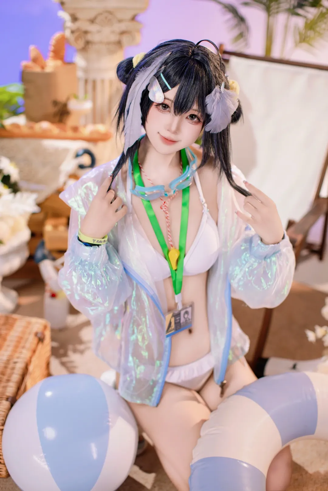 二次元, cosplay, 泳装, 明日方舟, 羽毛笔cos - 第3张