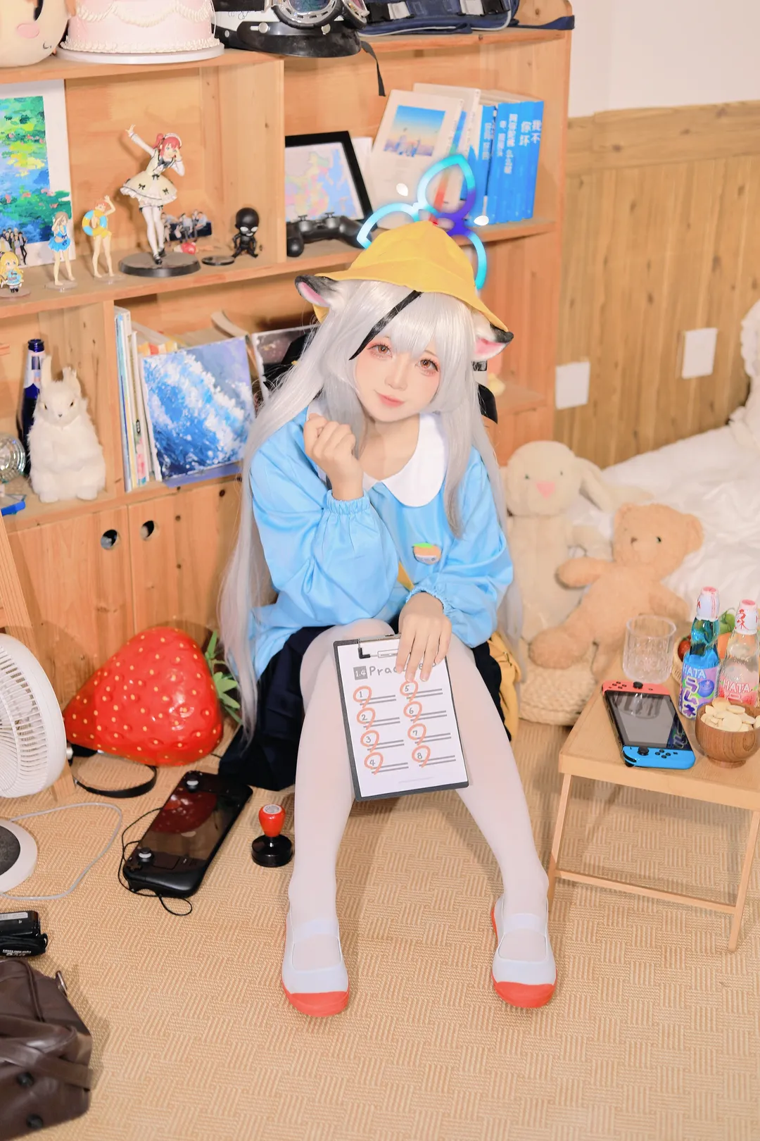 二次元少女, 蔚蓝档案, cosplay摄影, 心奈cos, 可爱风