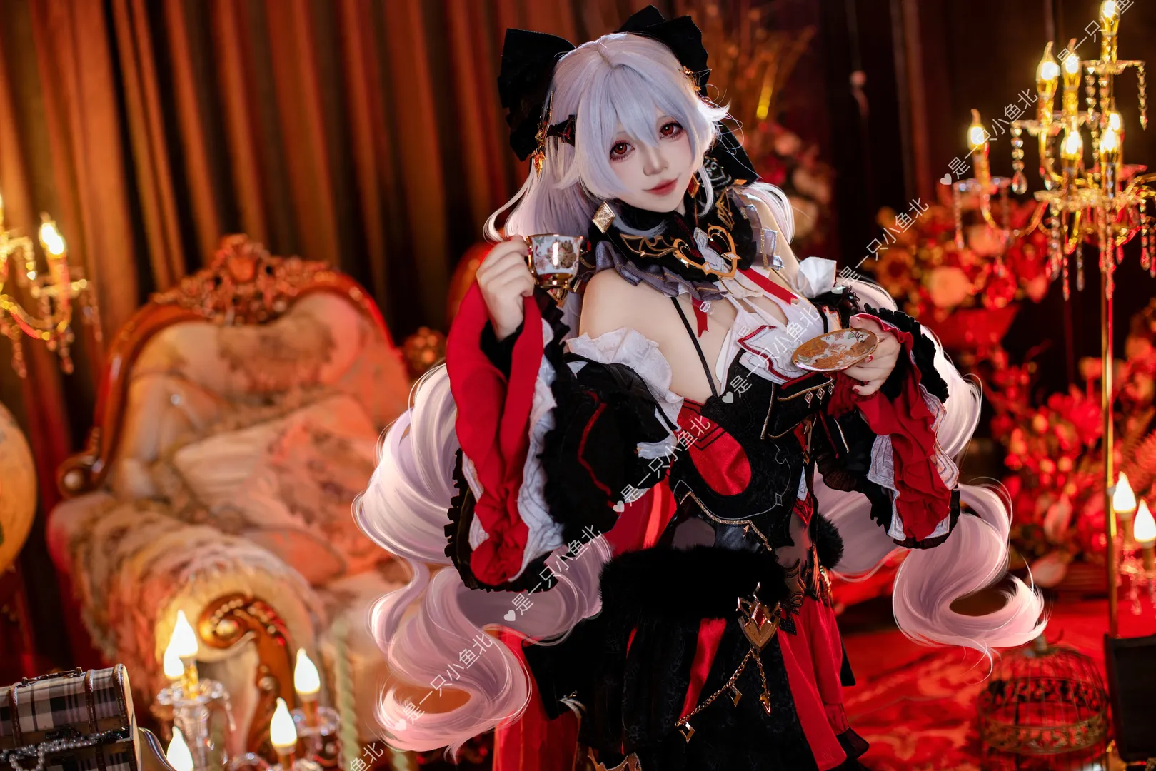 崩坏三, cosplay正片, 哥特风cosplay, 德丽莎cos, 复古庄园写真