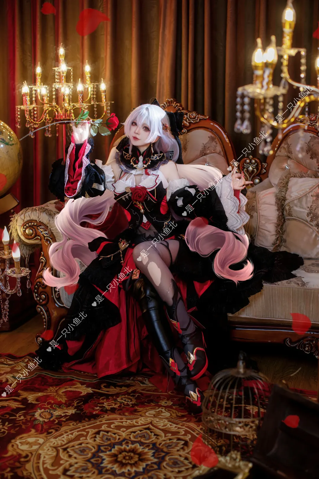 崩坏三, cosplay正片, 哥特风cosplay, 德丽莎cos, 复古庄园写真 - 第3张