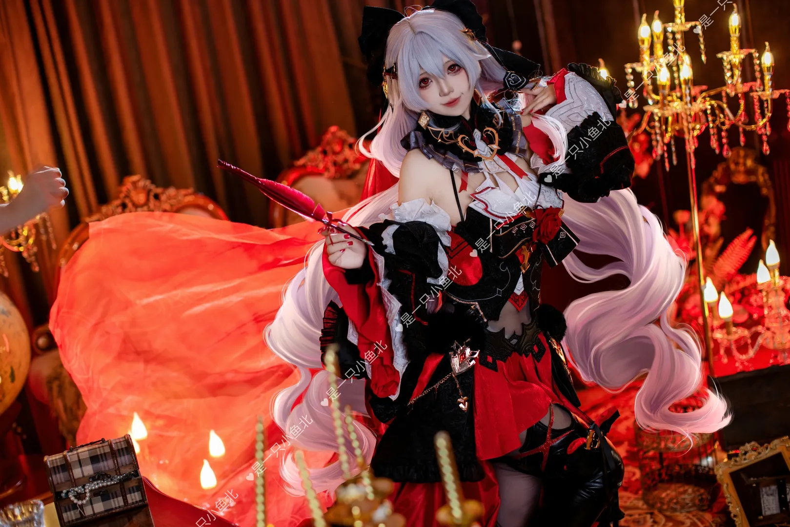 崩坏三, cosplay正片, 哥特风cosplay, 德丽莎cos, 复古庄园写真 - 第4张