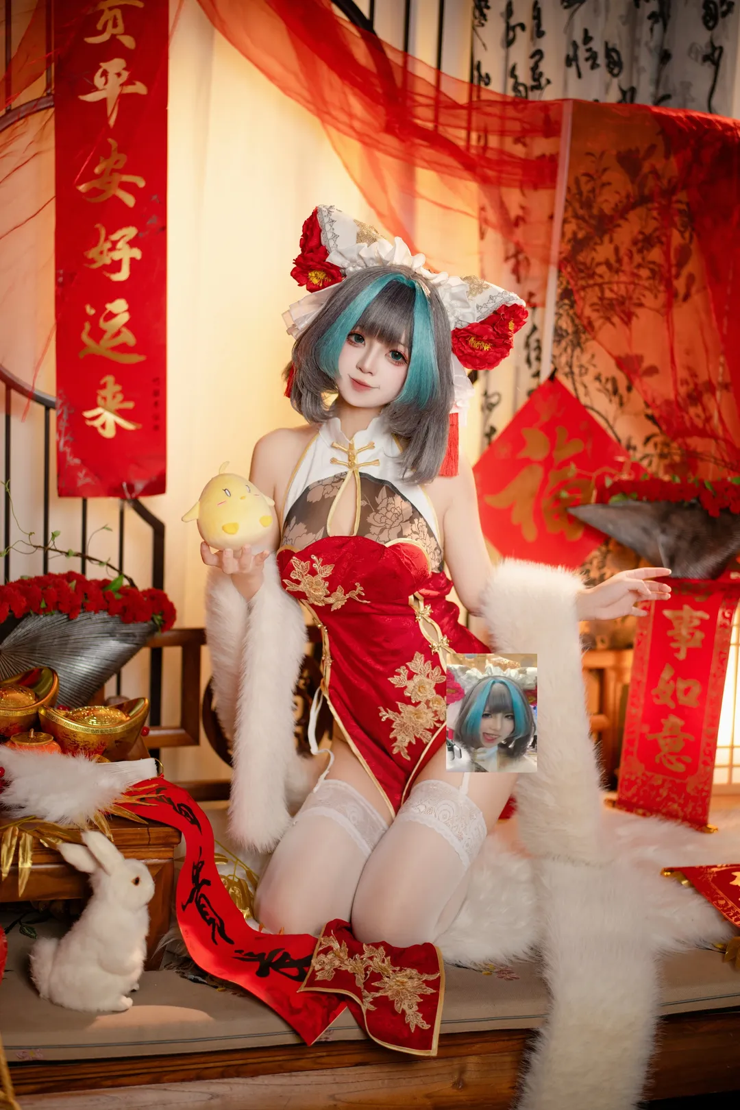 チェシャー コスプレ, アズールレーン, コスプレ撮影, アズールレーン コスプレ, 新春チャイナドレス - 3枚目
