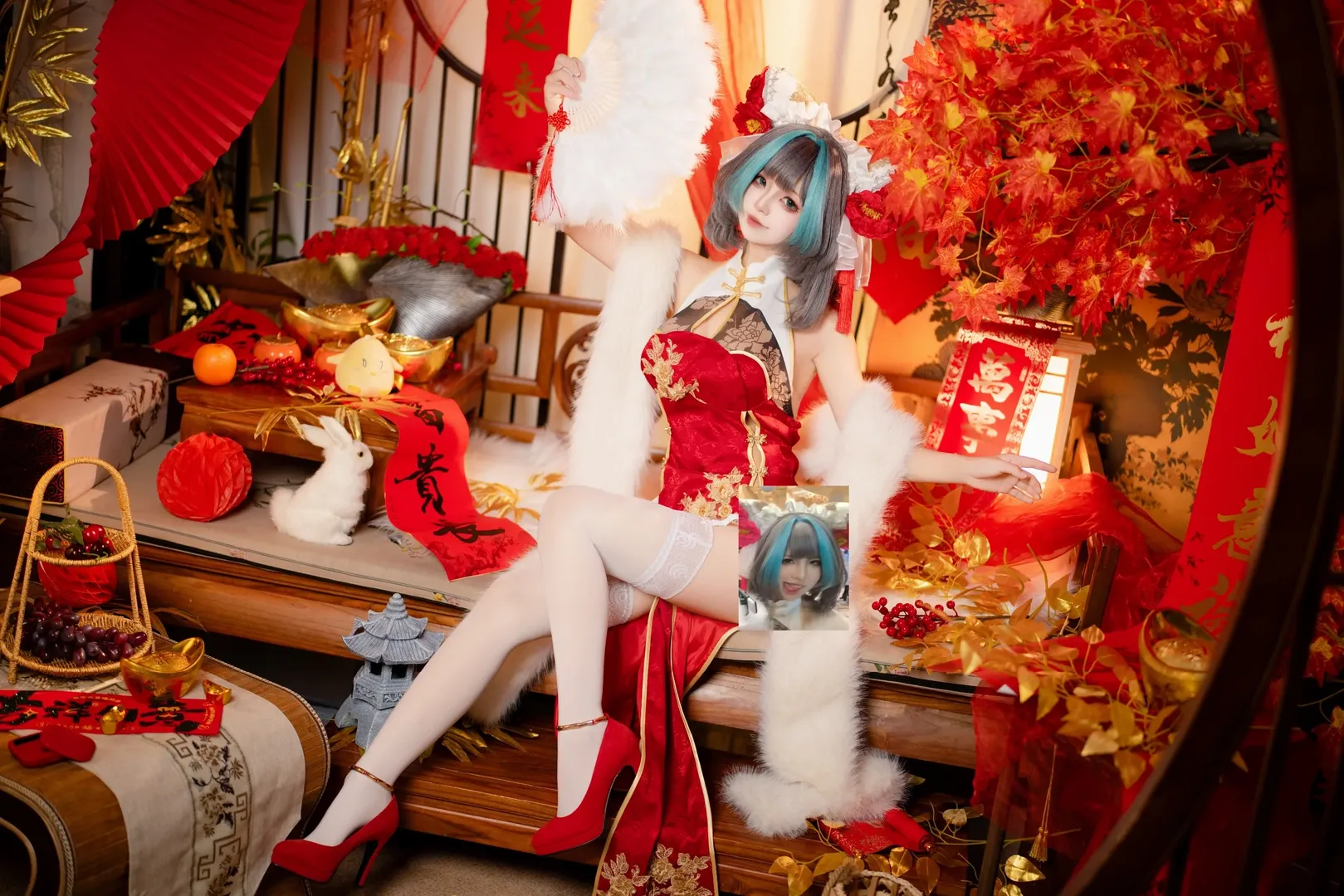 チェシャー コスプレ, アズールレーン, コスプレ撮影, アズールレーン コスプレ, 新春チャイナドレス - 4枚目