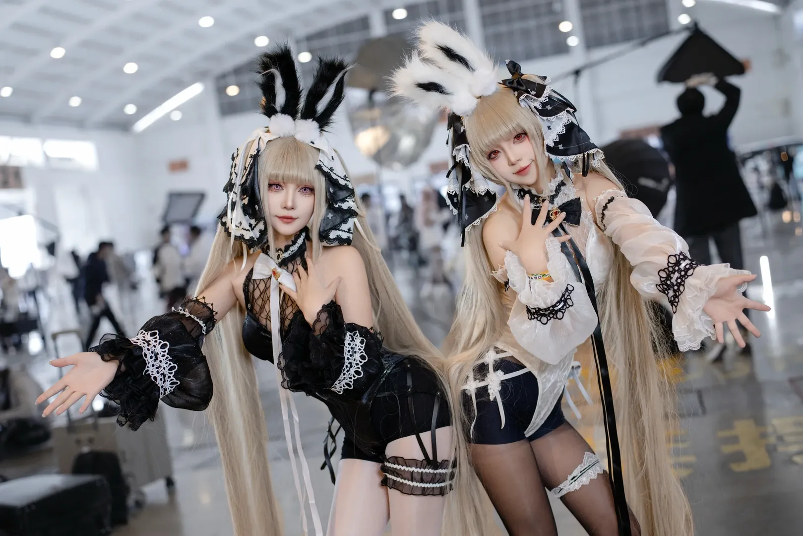 碧蓝航线, 兔女郎, 可畏cos, 漫展场拍, 黑白双兔 - 第4张