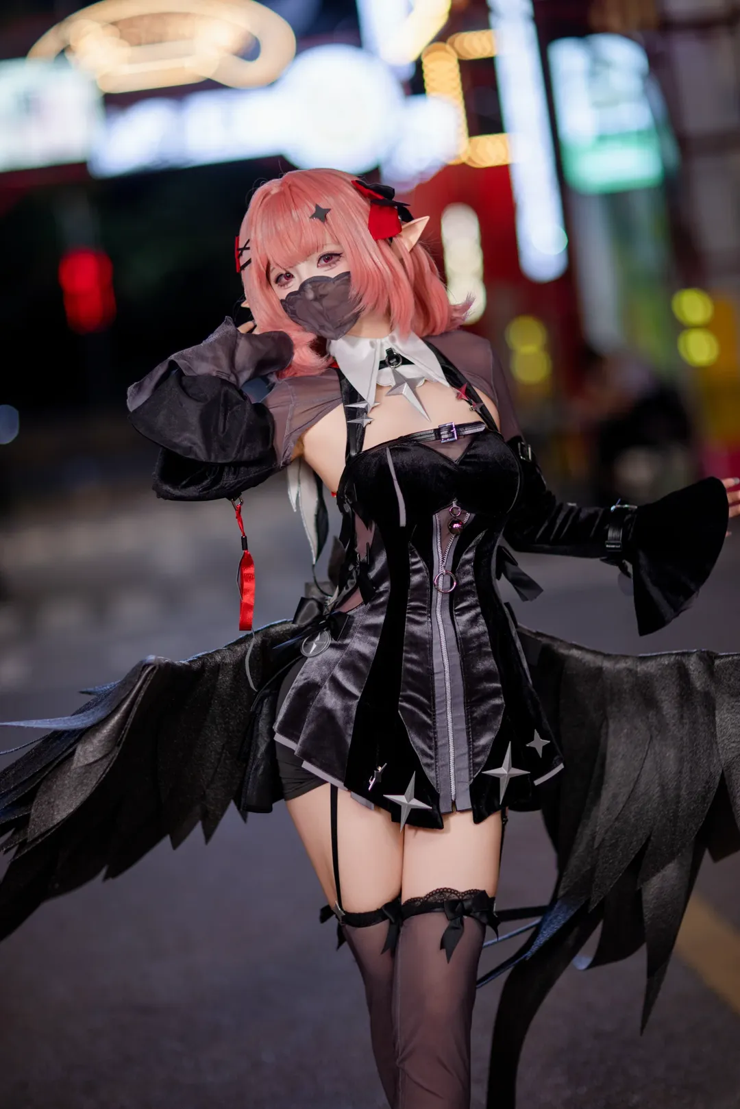 絕區零, 暗黑系穿搭, 機車夜景, 蕾米埃爾cos, 二次元cosplay攝影 - 第2張