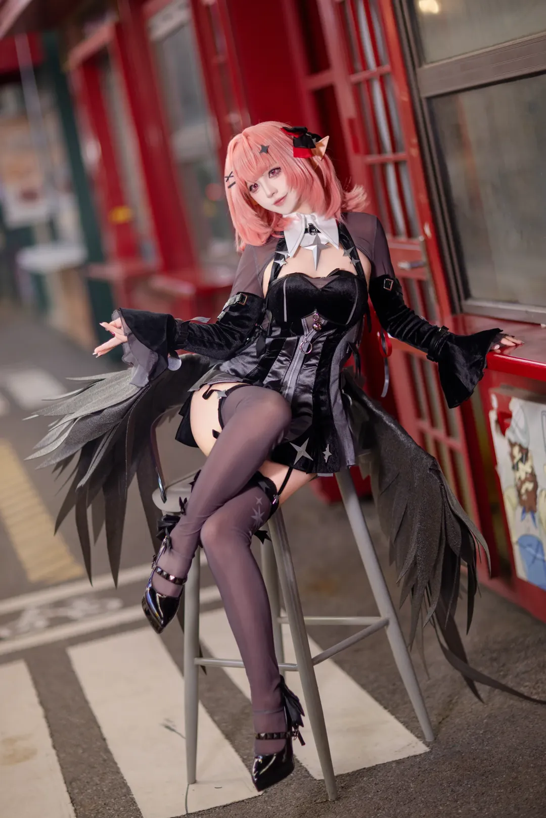 絕區零, 暗黑系穿搭, 機車夜景, 蕾米埃爾cos, 二次元cosplay攝影 - 第3張