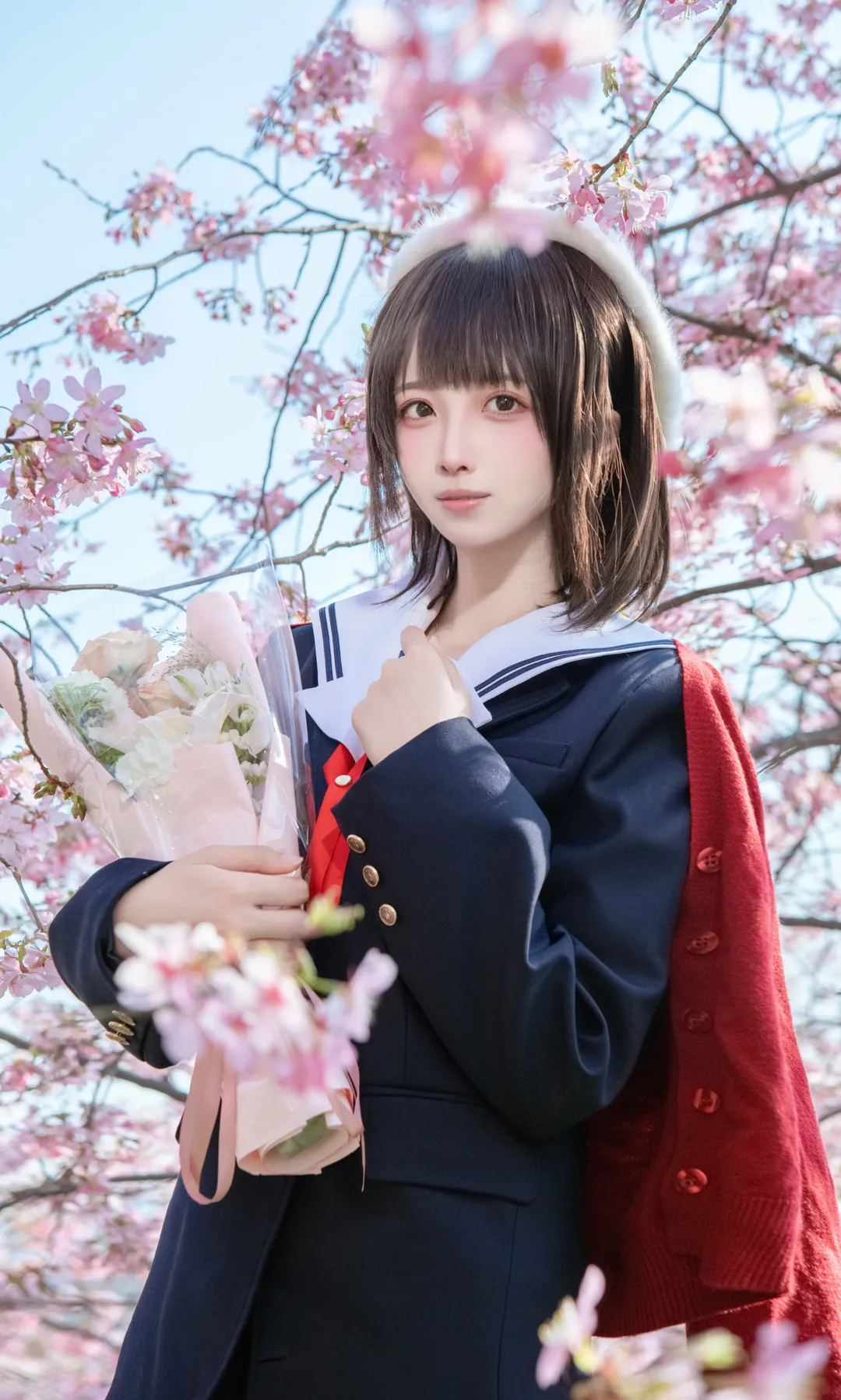 加藤恵コスプレ, 冴えない彼女の育てかた, JK制服, 桜フォトグラフ, 日本風コスプレ - 1枚目