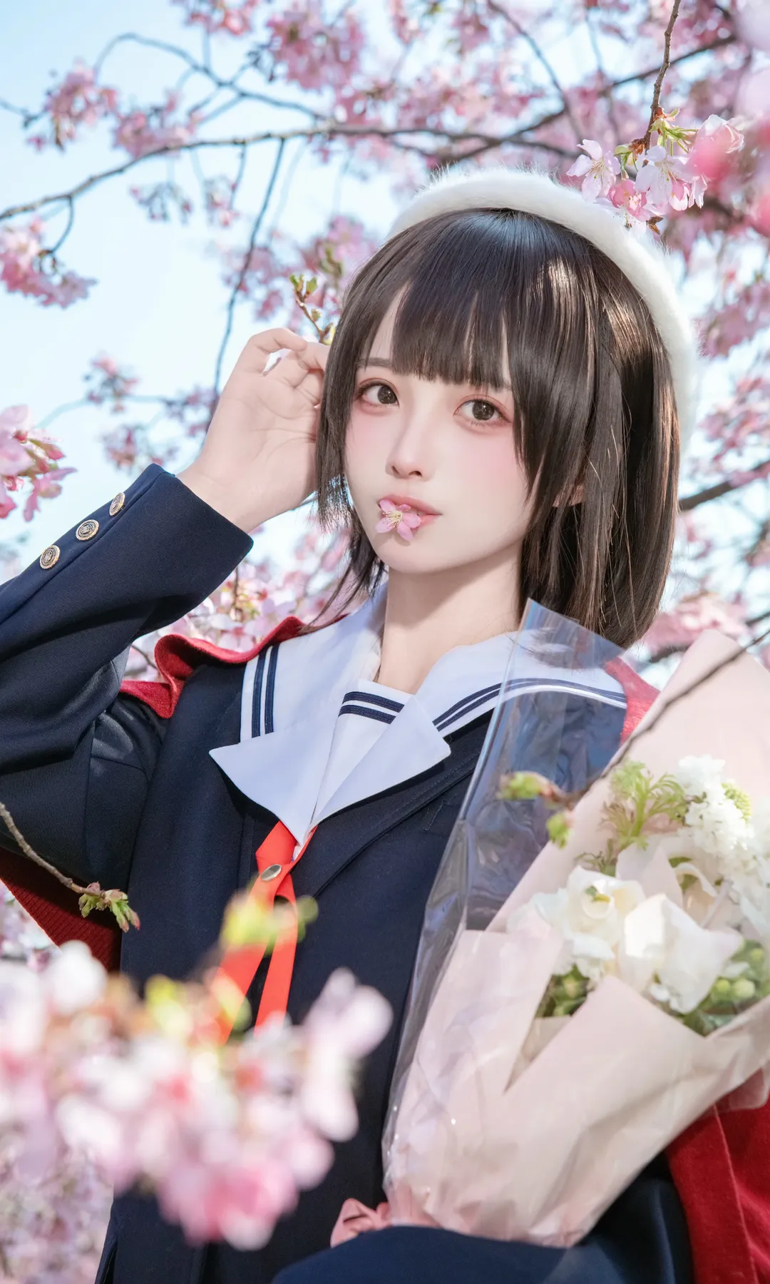 加藤恵コスプレ, 冴えない彼女の育てかた, JK制服, 桜フォトグラフ, 日本風コスプレ - 2枚目