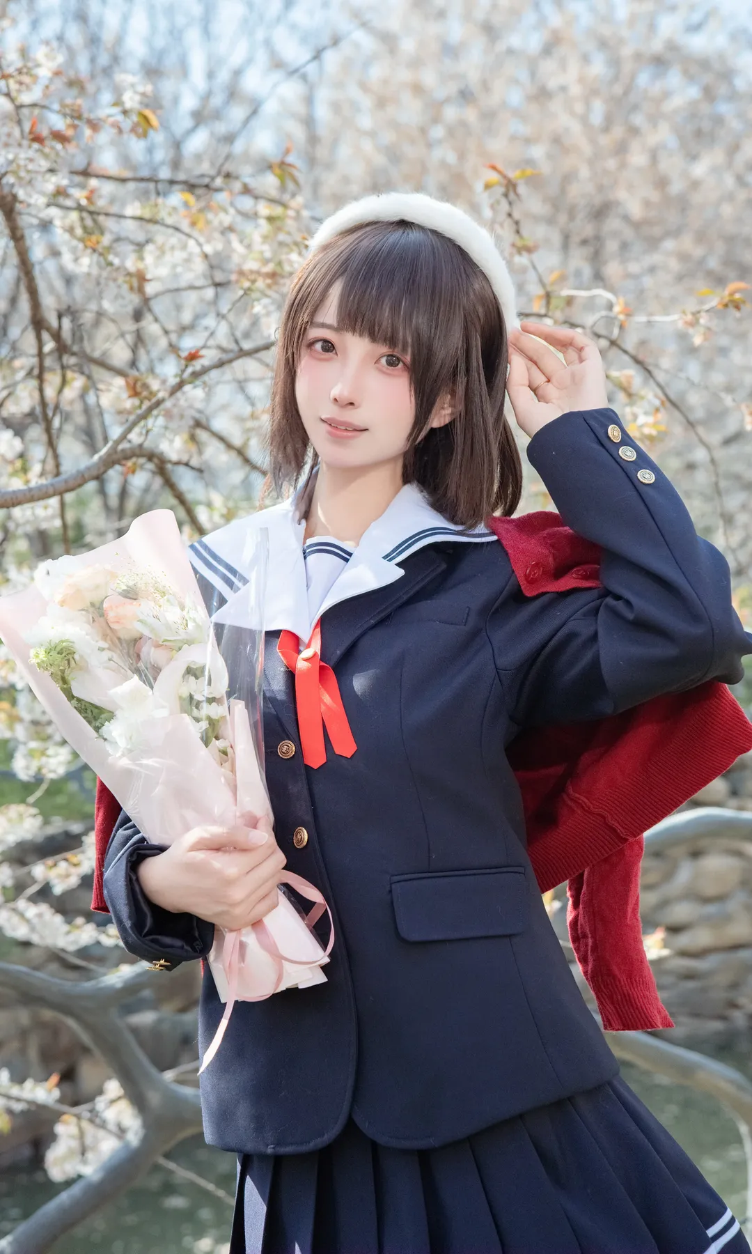加藤恵コスプレ, 冴えない彼女の育てかた, JK制服, 桜フォトグラフ, 日本風コスプレ - 5枚目