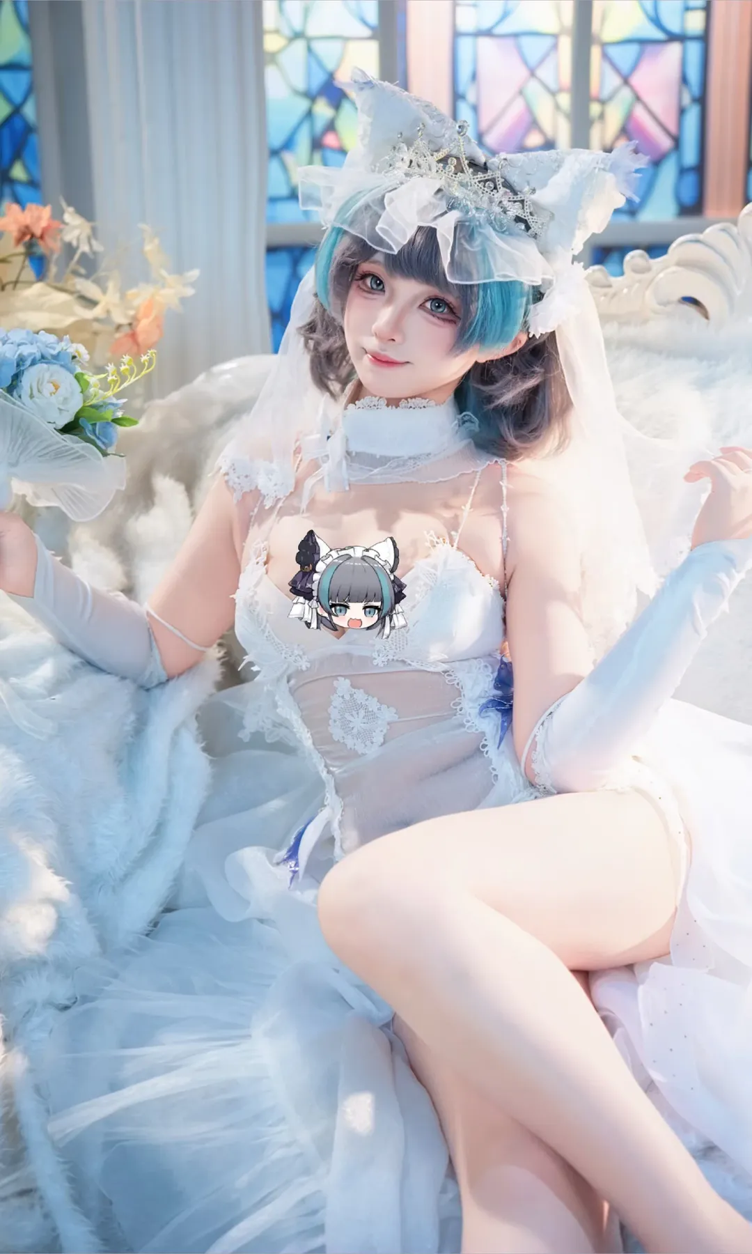 二次元撮影, チェシャー コスプレ, アズールレーン, コスプレ撮影, ウェディングドレスコスプレ