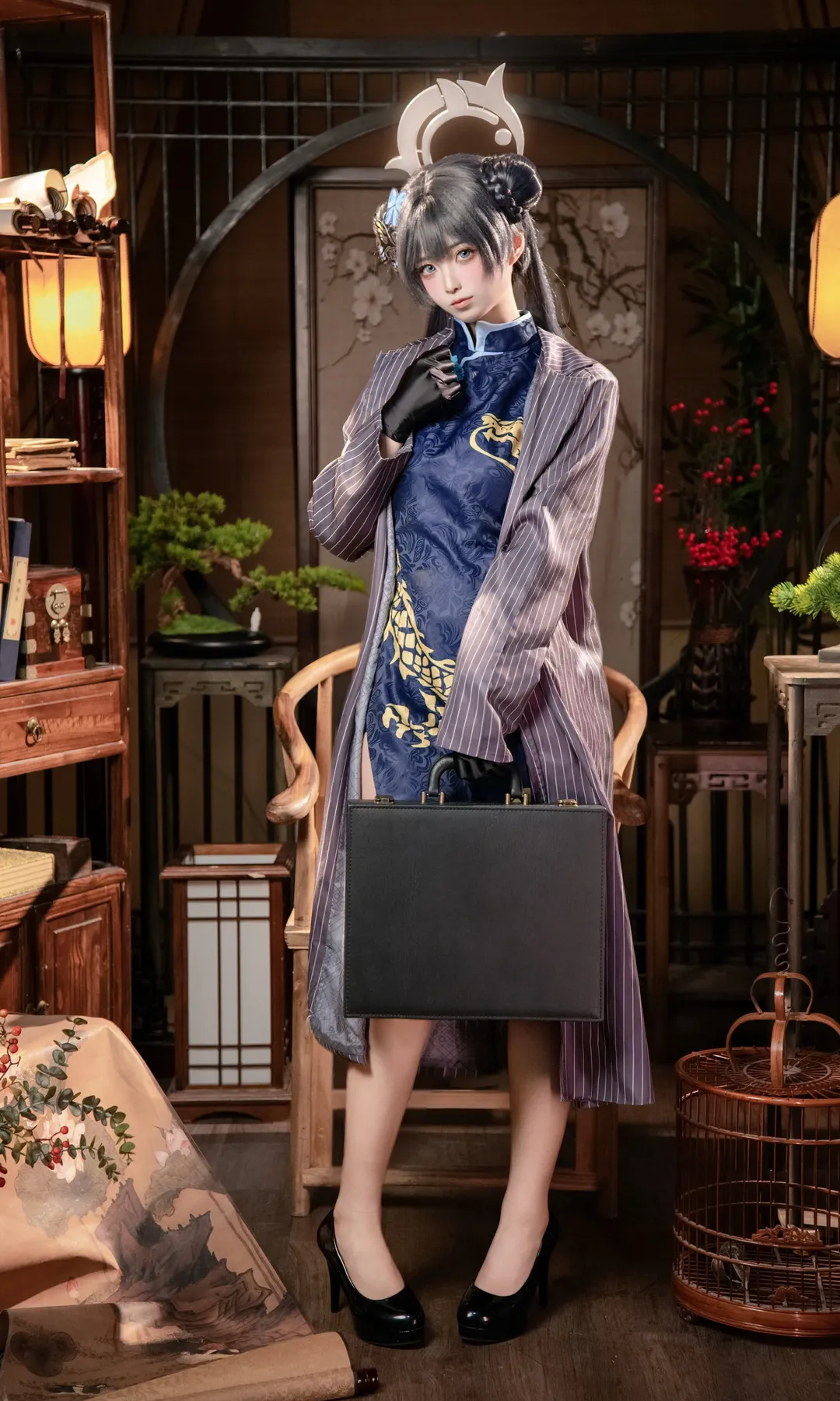 二次元撮影, ブルーアーカイブ, キサキ コスプレ, チャイナドレス コスプレ, ハイカットチャイナドレス