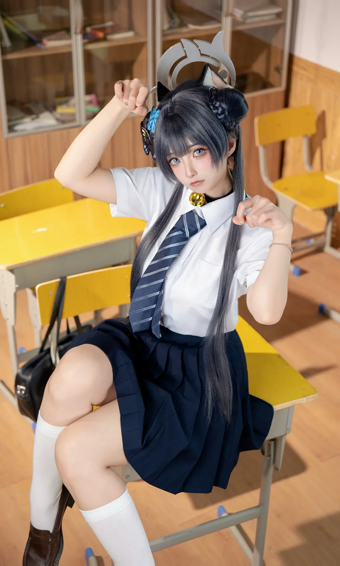 cosplay, 蔚蓝档案, 妃咲cos, 校园制服, 教室写真 - 第1张