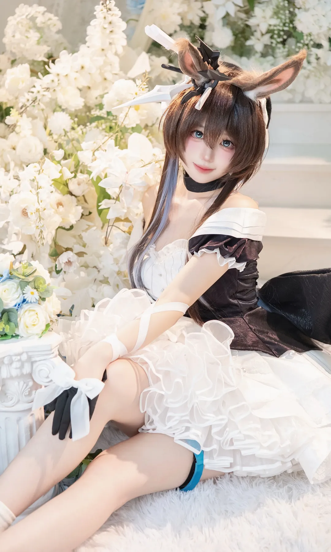 2次元少女, うさ耳衣装, アークナイツ, アーミヤ コスプレ, コスプレ撮影 - 5枚目