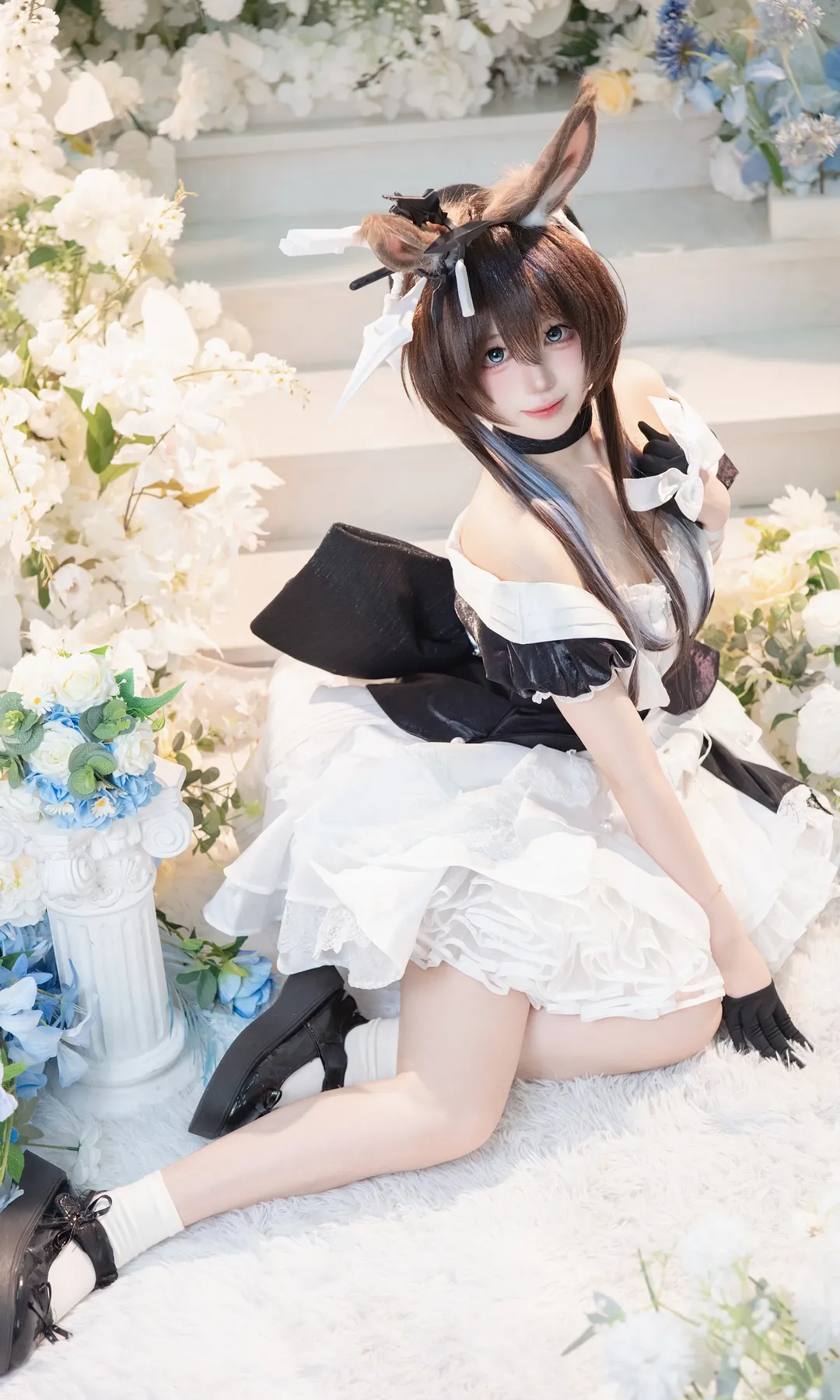 2次元少女, うさ耳衣装, アークナイツ, アーミヤ コスプレ, コスプレ撮影 - 6枚目