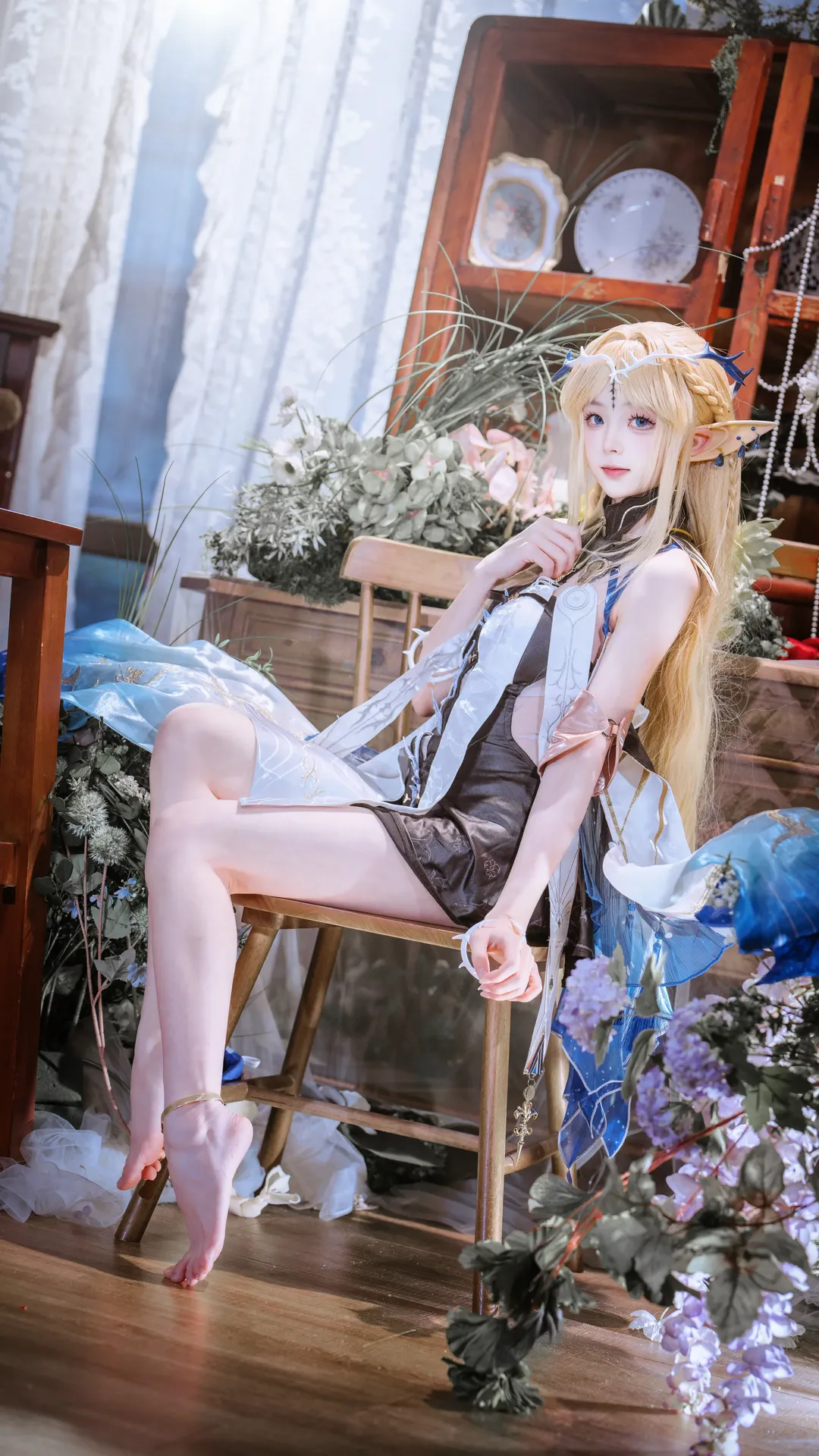 ロールプレイ, 二次元撮影, エルフ コスプレ, 金髪エルフ, 仙女風写真 - 1枚目
