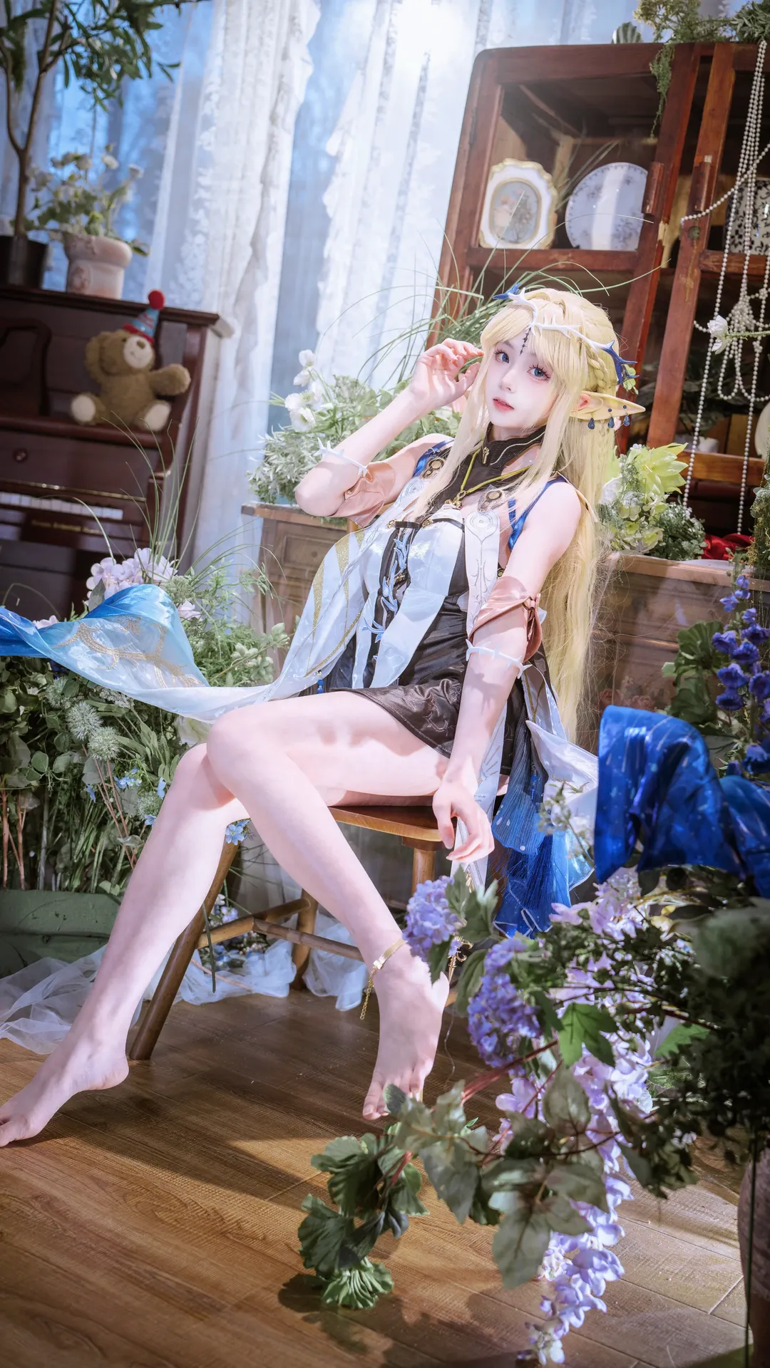 Roleplay, Anime-style photography, Elf cosplay, Blonde elf, Ethereal portrait
