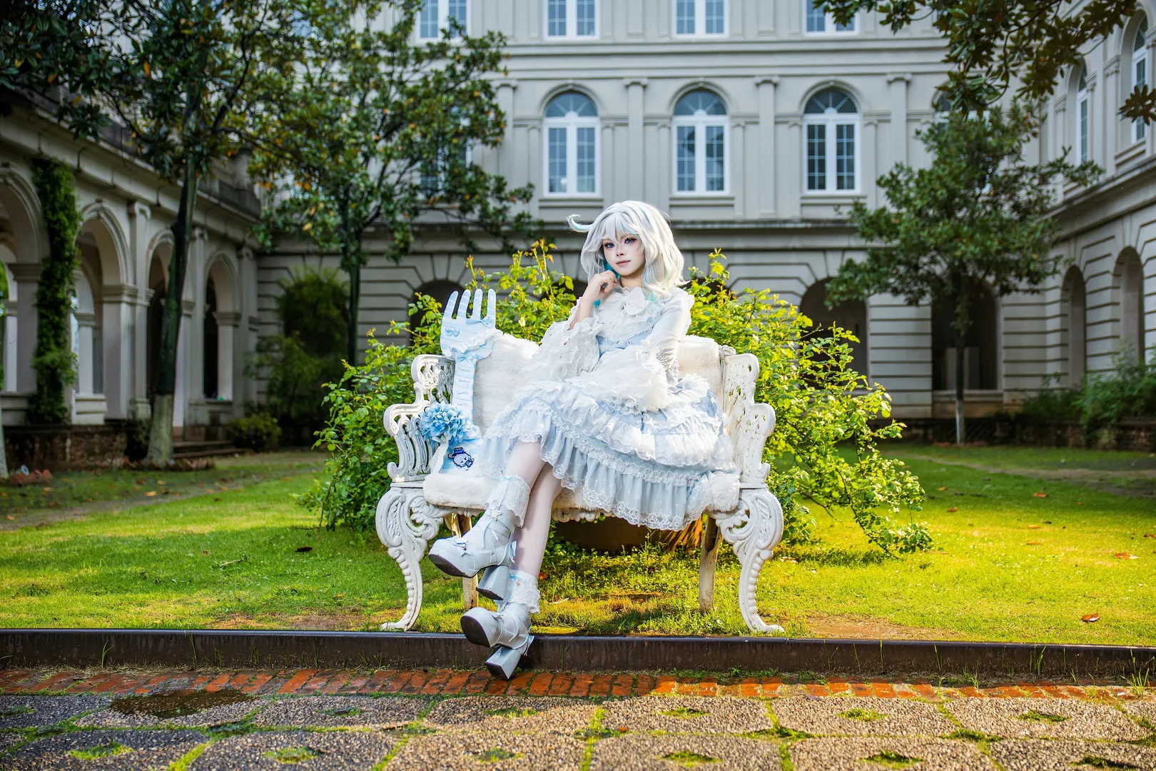 原神, 芙宁娜cos, cosplay日常, 洛丽塔私设, 远大城摄影