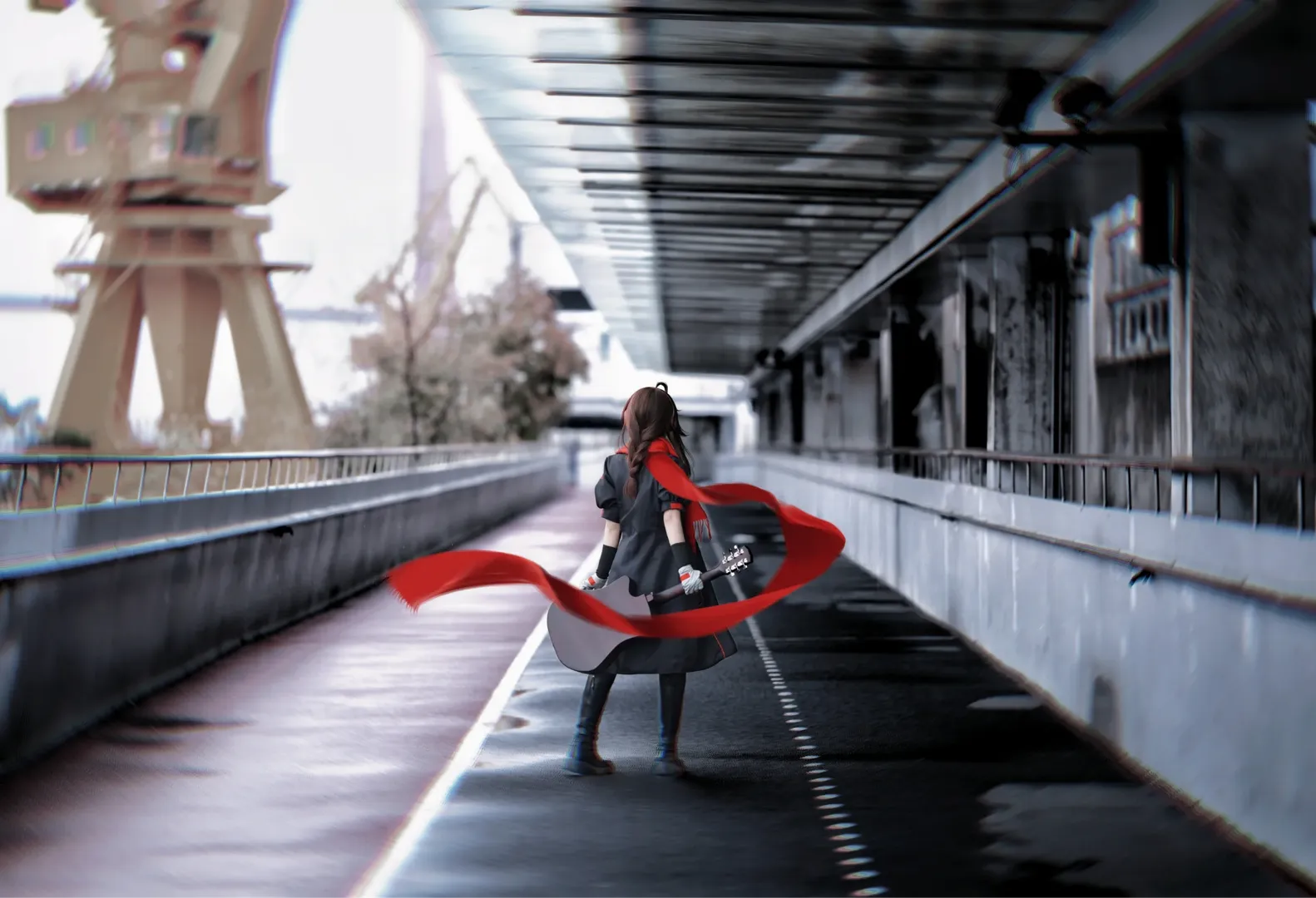 Vsinger, 乐正绫cos, 世末歌者, 原木吉他, 古早cosplay - 第1张