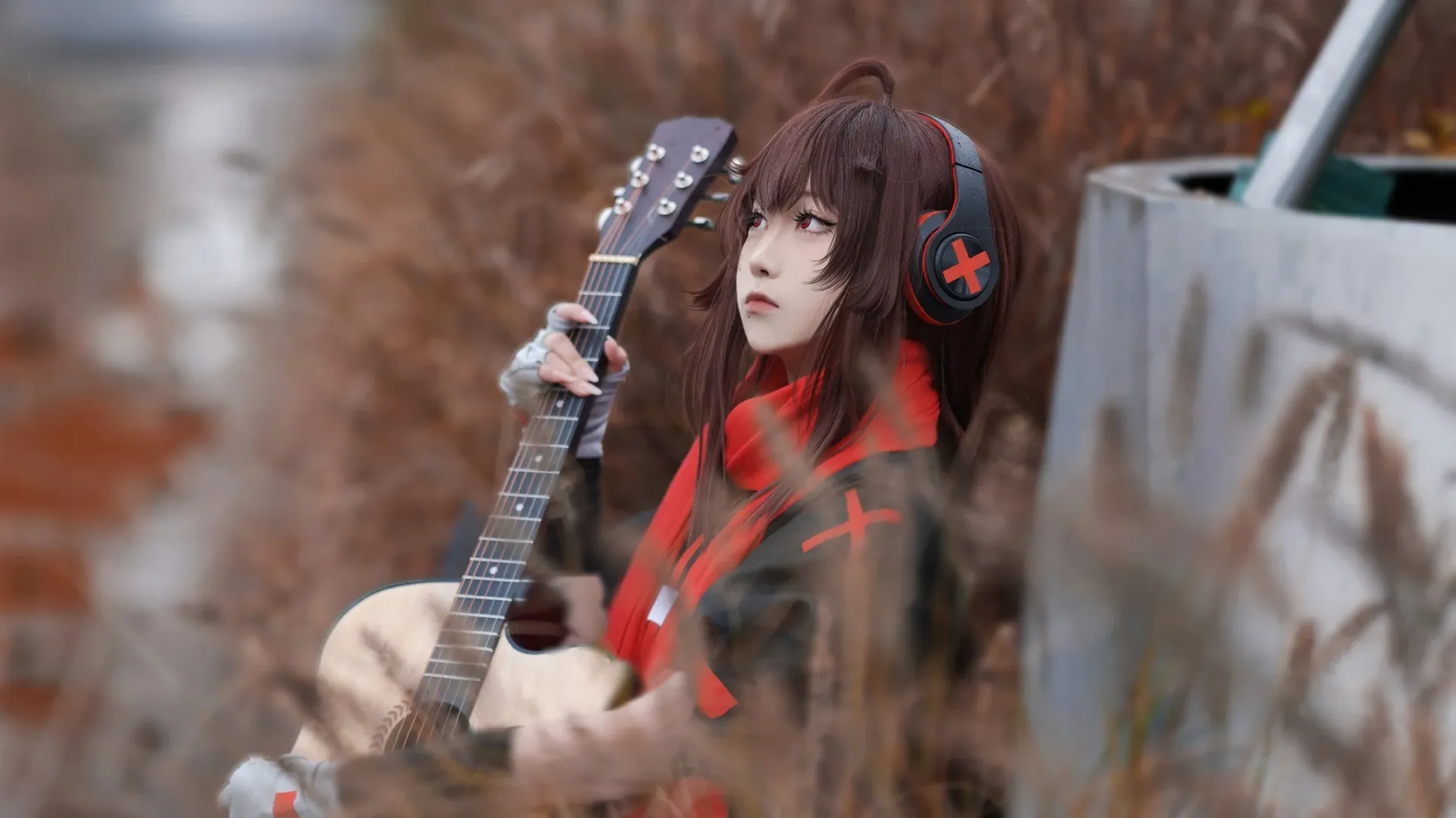 Vsinger, 乐正绫cos, 世末歌者, 原木吉他, 古早cosplay - 第3张
