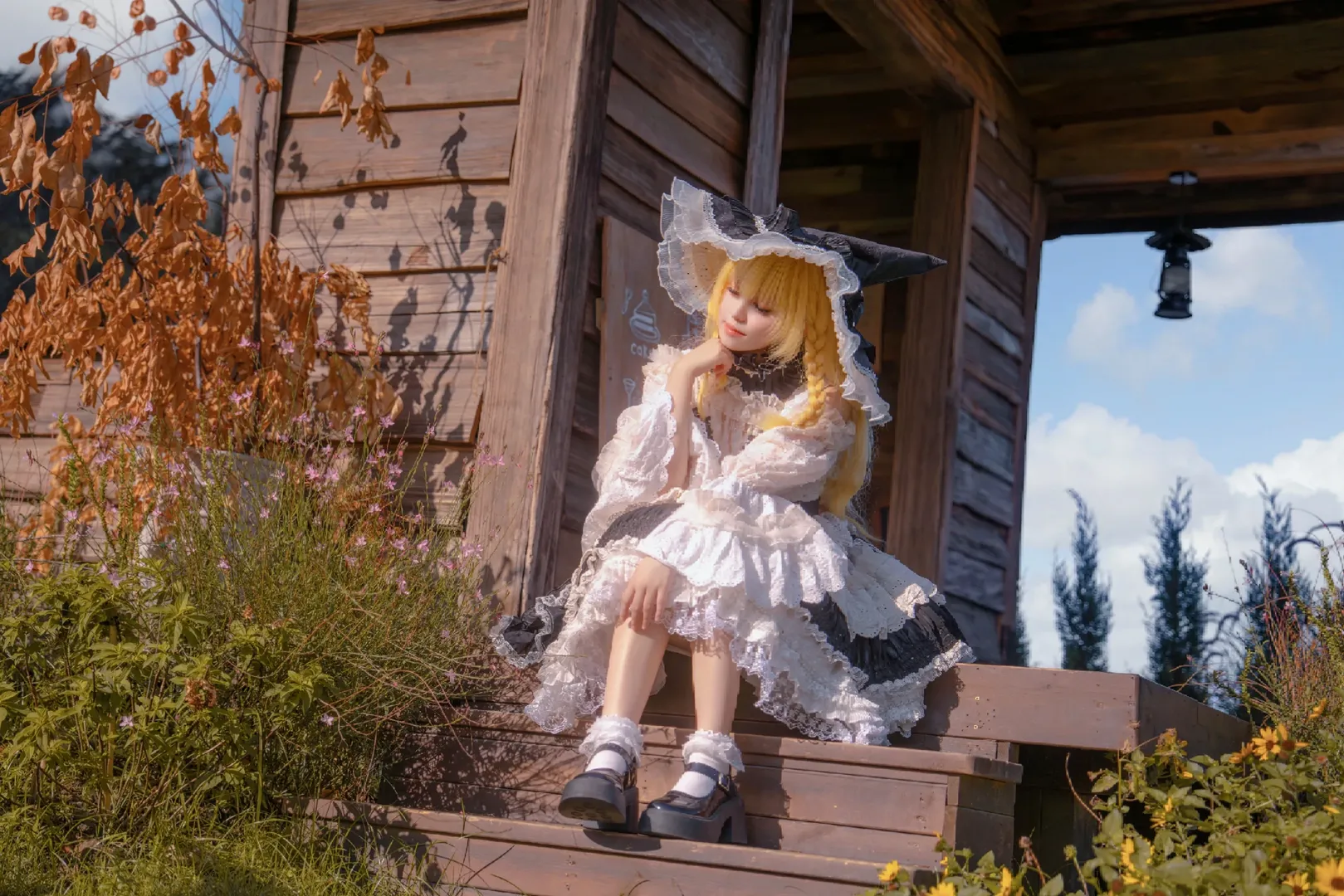 cosplay, 东方Project, 雾雨魔理沙cos, 洛丽塔风格, 秋日摄影 - 第2张