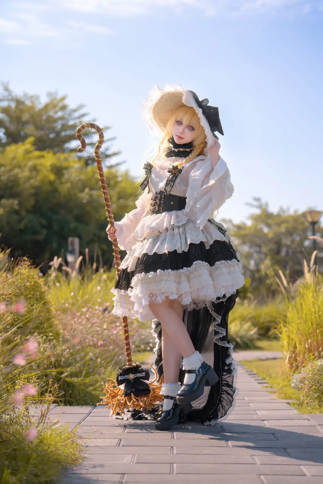 cosplay, 东方Project, 雾雨魔理沙cos, 洛丽塔风格, 秋日摄影 - 第3张