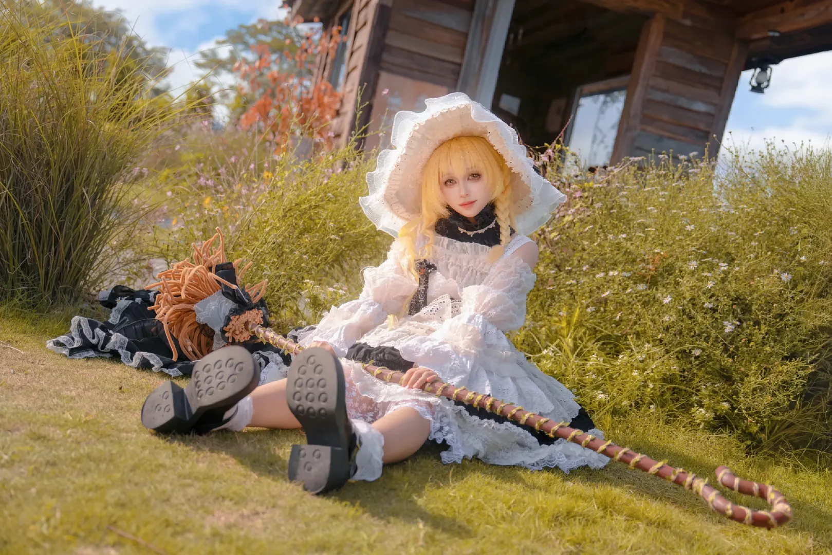 cosplay, 东方Project, 雾雨魔理沙cos, 洛丽塔风格, 秋日摄影 - 第4张