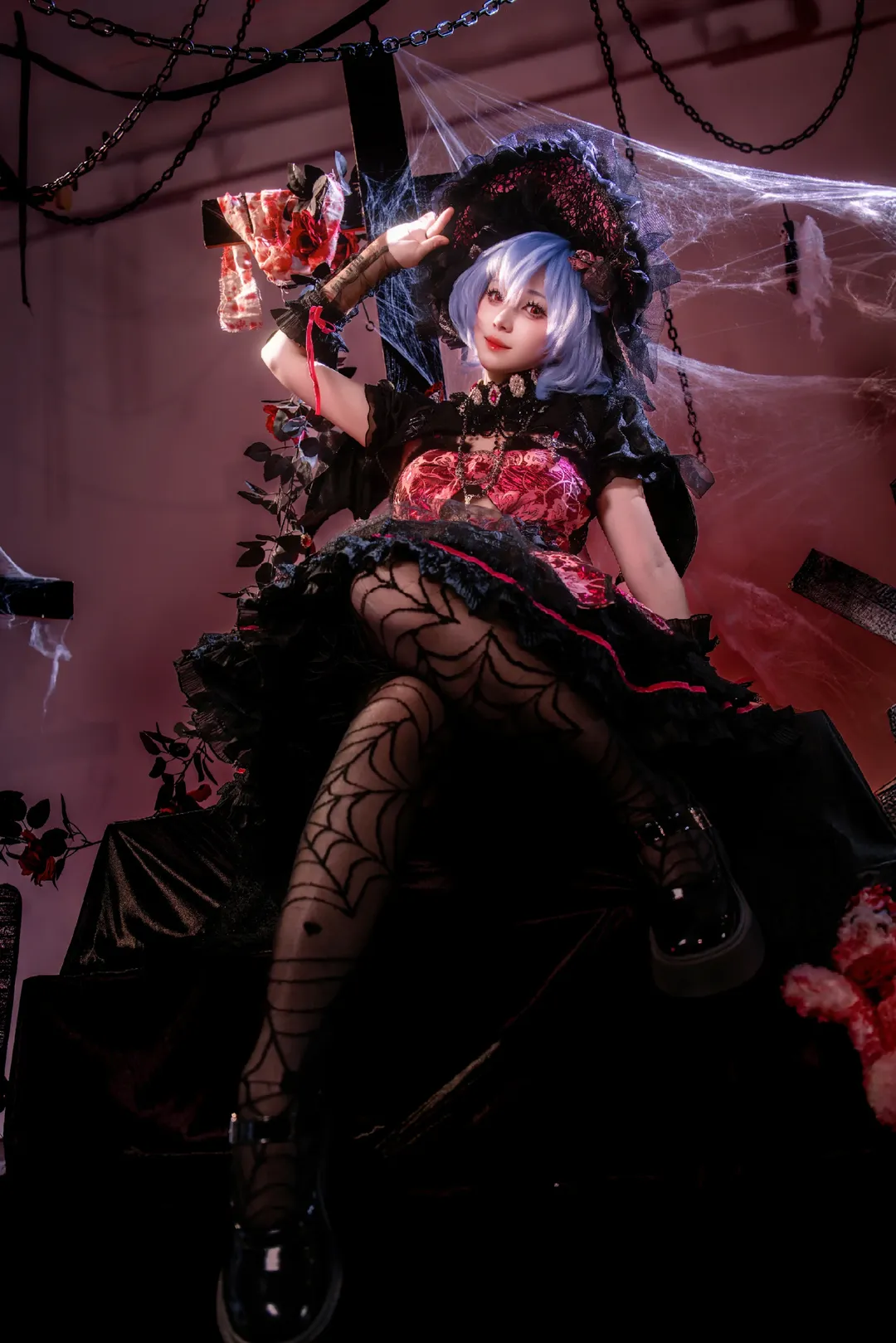 東方Project, レミリアコスプレ, 吸血鬼コスプレ, ダークゴシック風, ハロウィンコスプレ - 5枚目