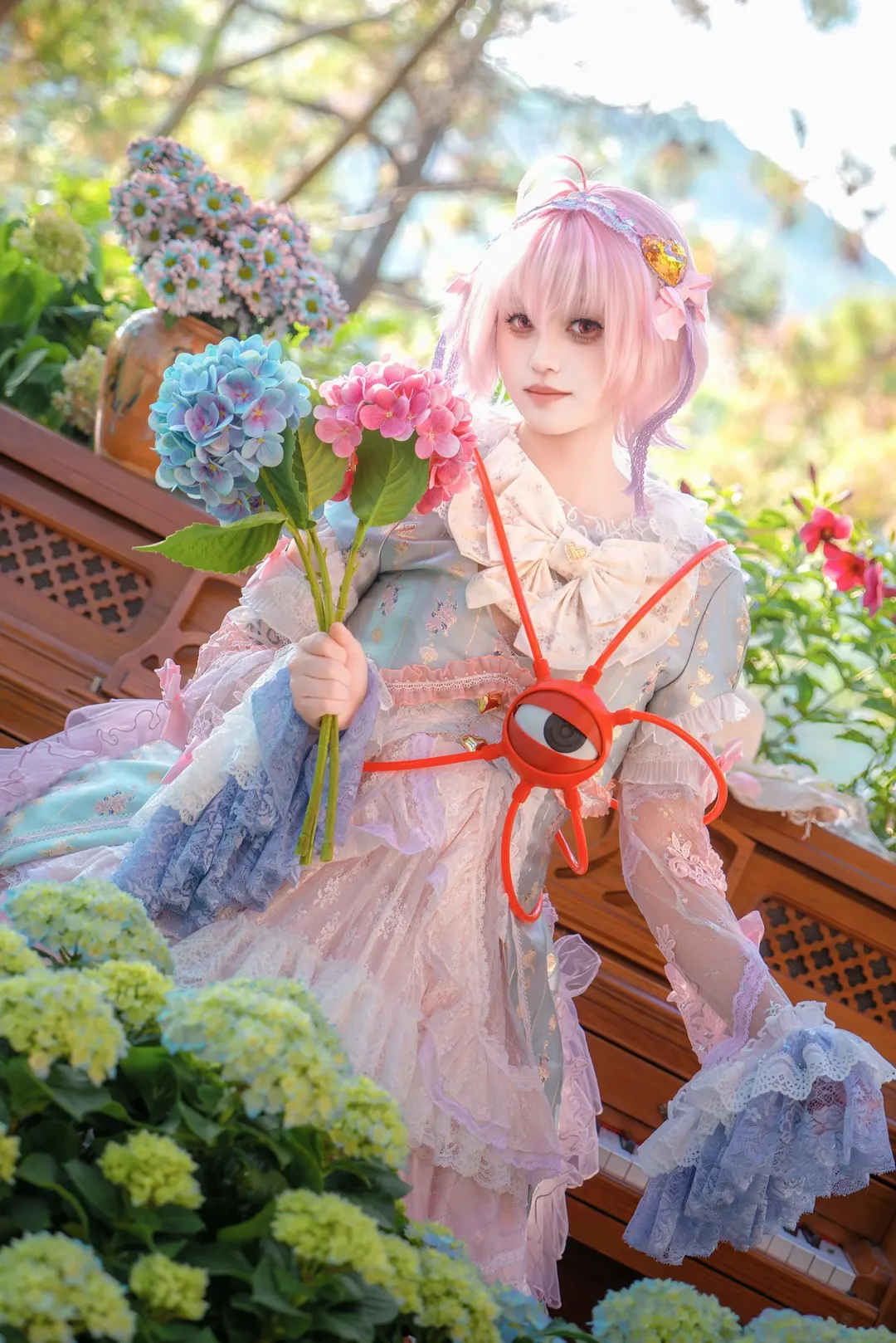 二次元少女, 东方Project, 古明地觉cos, 梦幻摄影, 花海人像 - 第1张