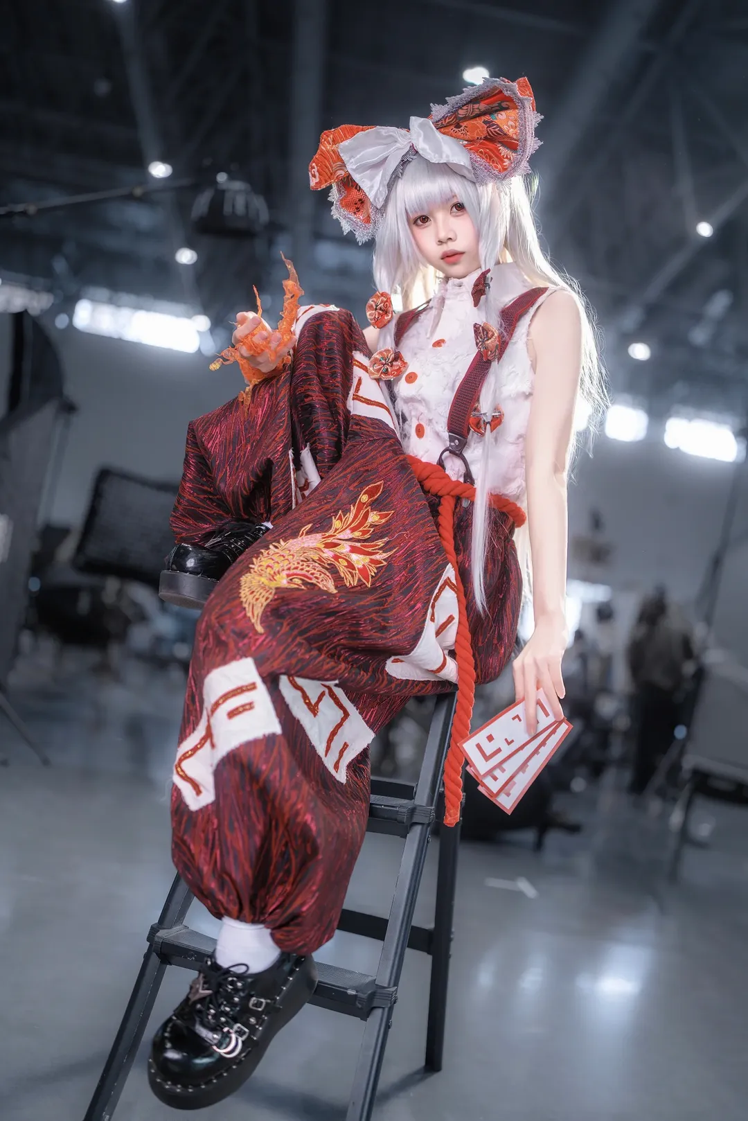 东方Project, 漫展场照, cosplay摄影, 二次元穿搭, 藤原妹红cos - 第3张