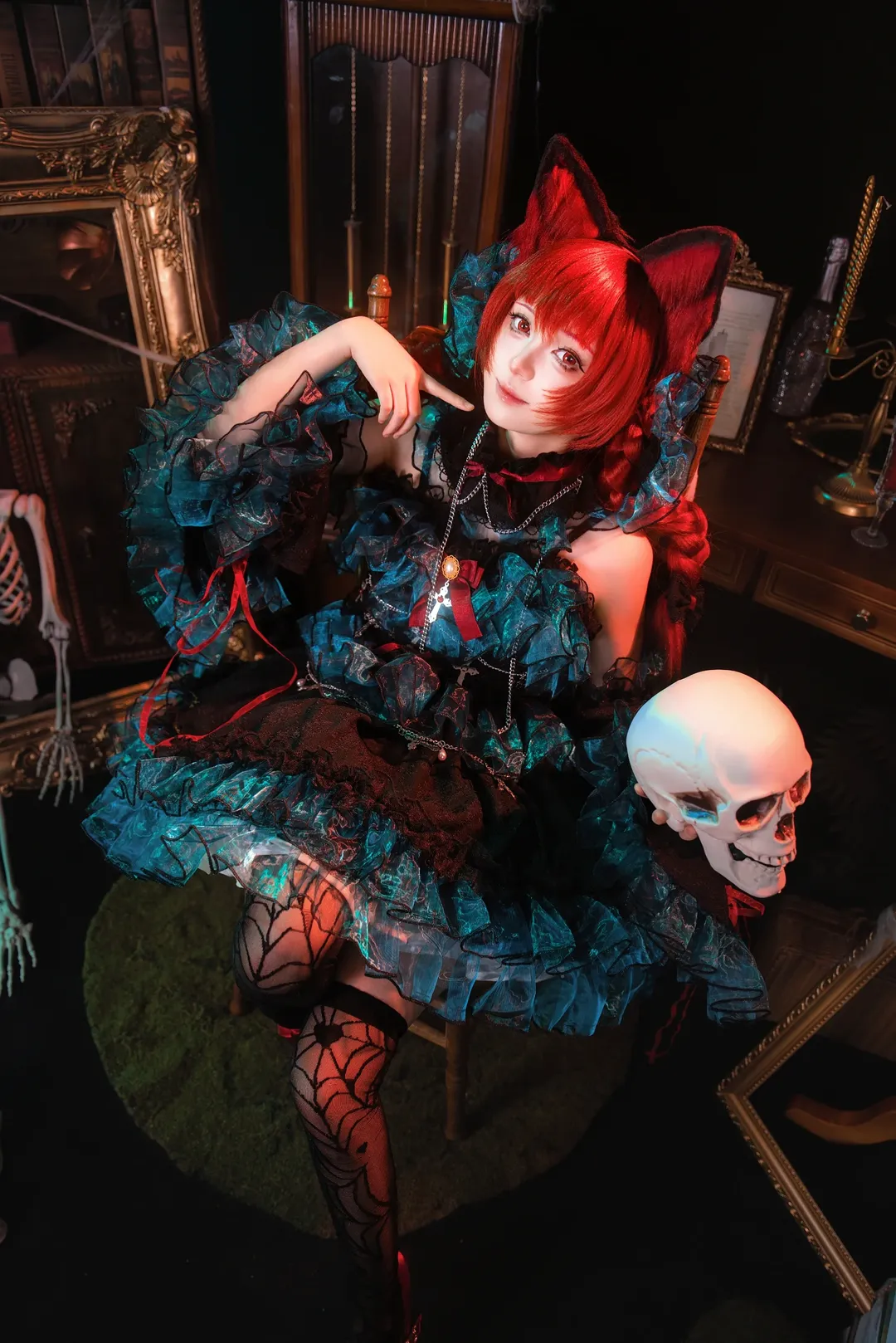 Anime-style photography, Touhou Project, Kaenbyou Rin cosplay, Gothic style cosplay, Gothic Lolita - Image 1