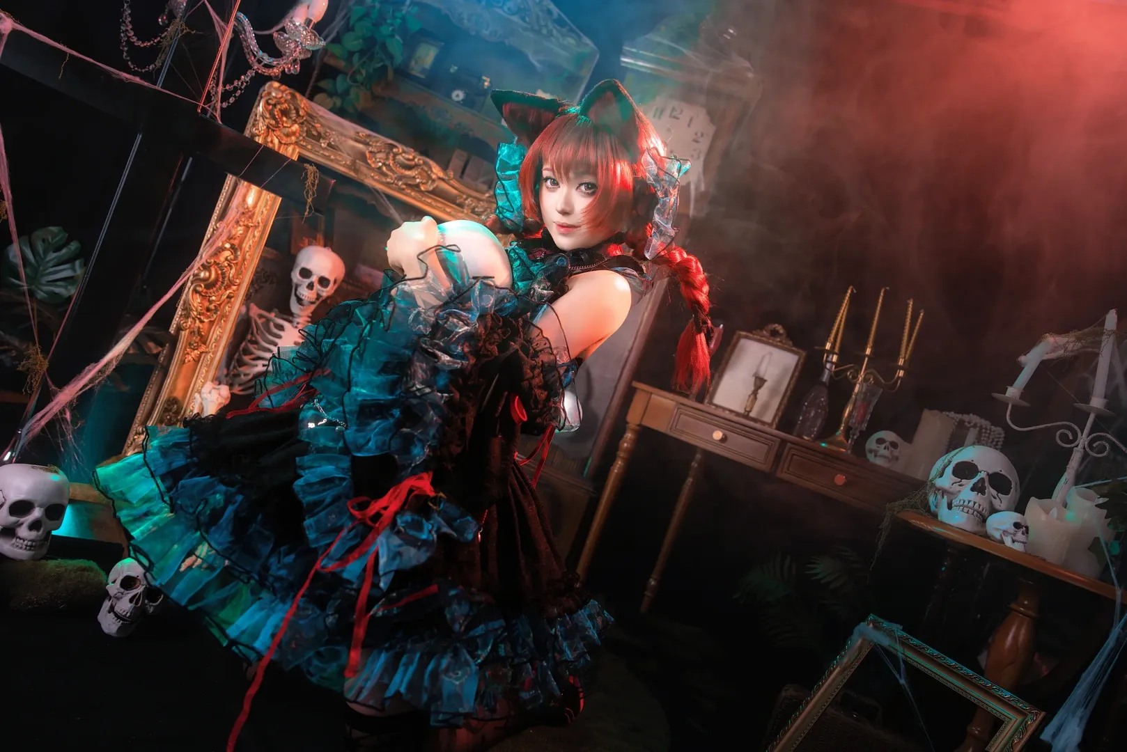 Anime-style photography, Touhou Project, Kaenbyou Rin cosplay, Gothic style cosplay, Gothic Lolita - Image 5