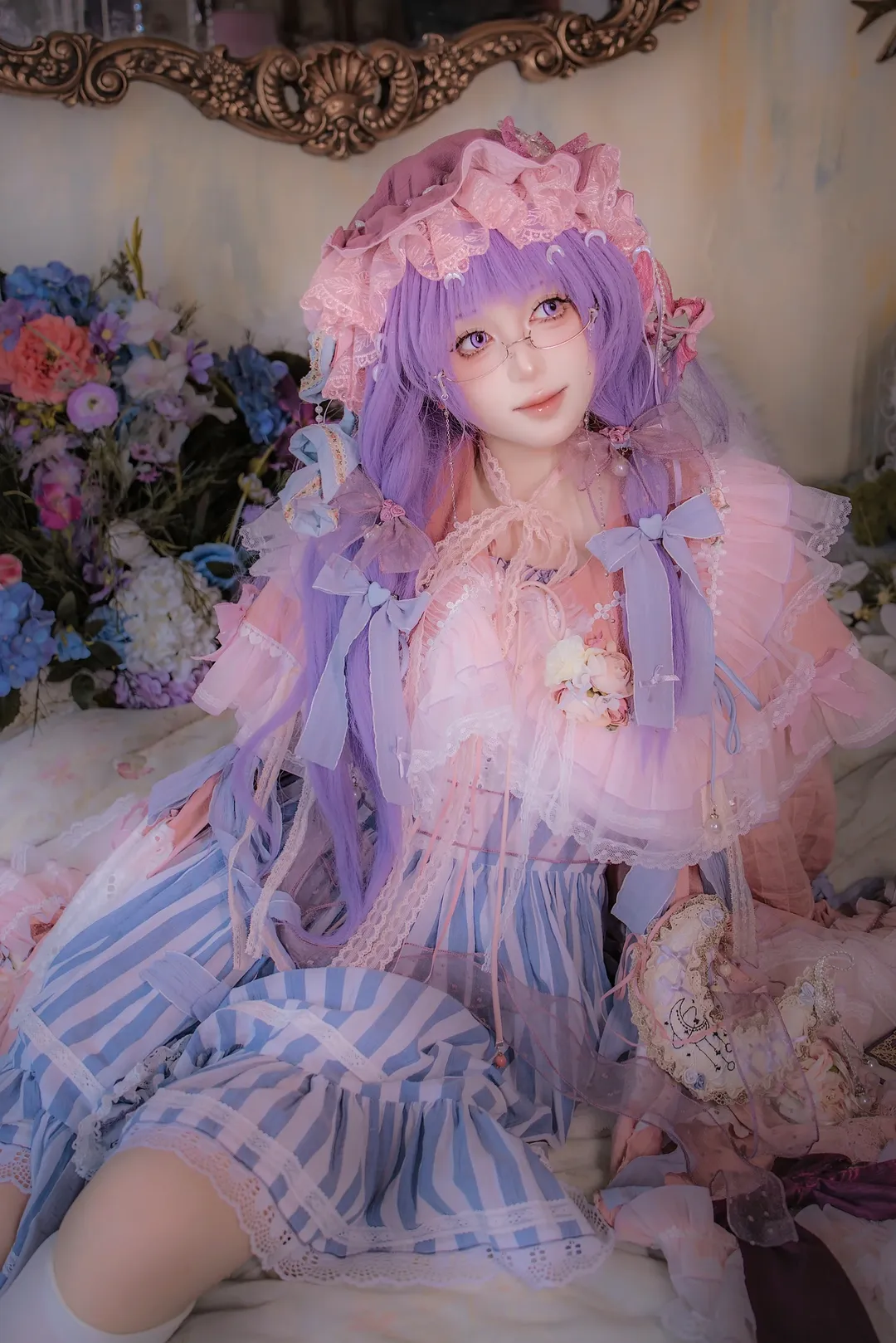 東方Project, パチュリー コスプレ, 二次元コスプレ, ロリータ写真, 幻想的なシーンの撮影 - 3枚目
