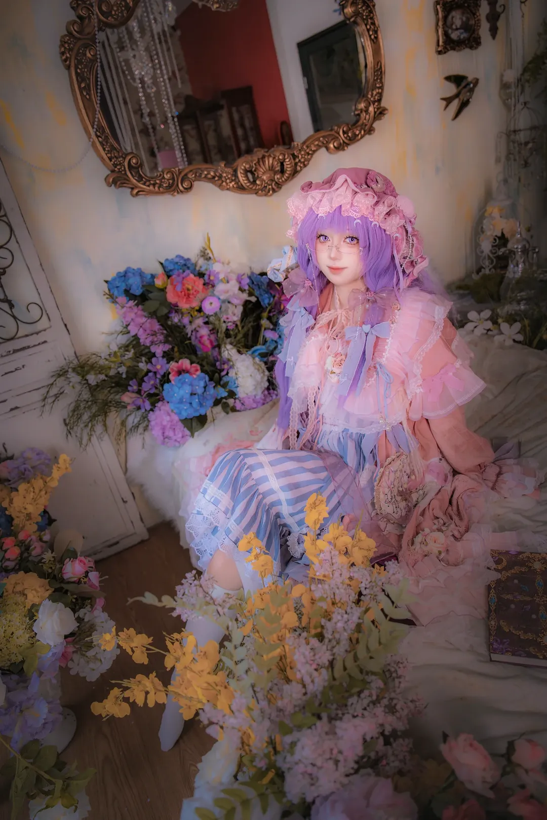東方Project, パチュリー コスプレ, 二次元コスプレ, ロリータ写真, 幻想的なシーンの撮影 - 6枚目