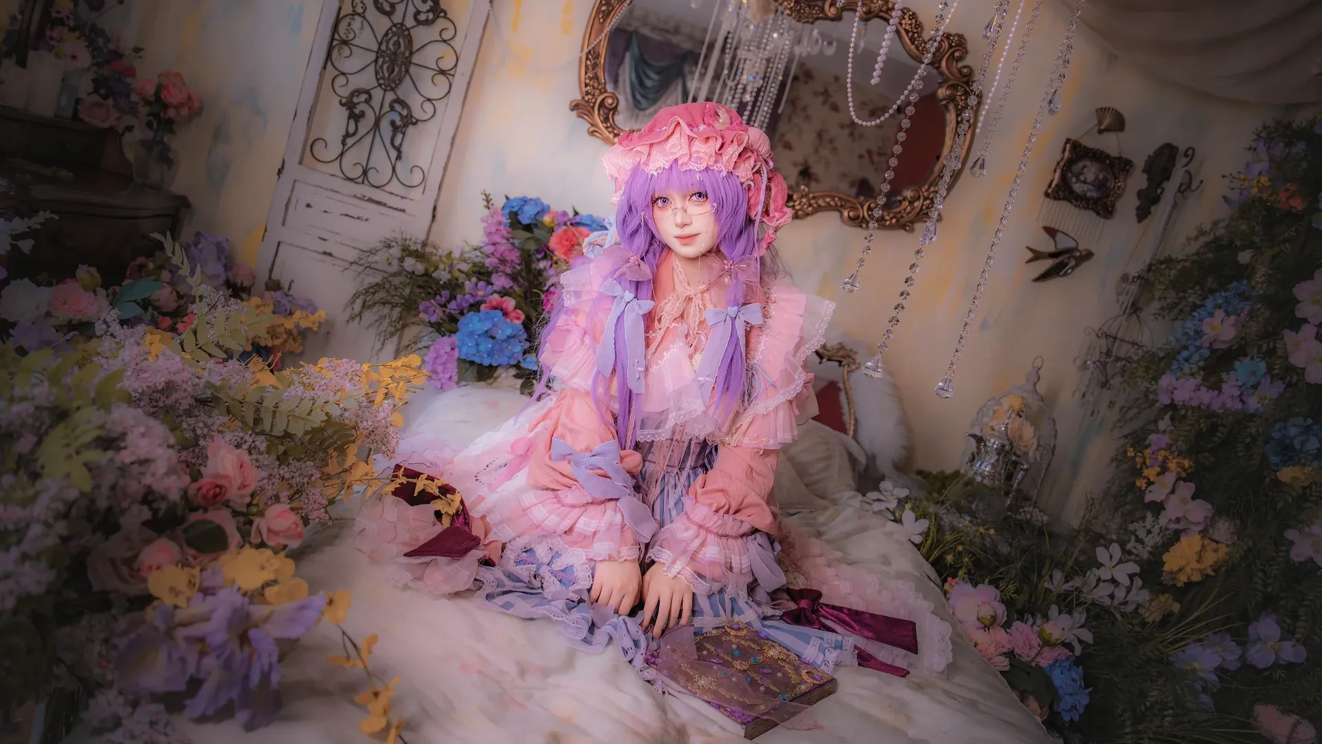東方Project, パチュリー コスプレ, 二次元コスプレ, ロリータ写真, 幻想的なシーンの撮影 - 8枚目